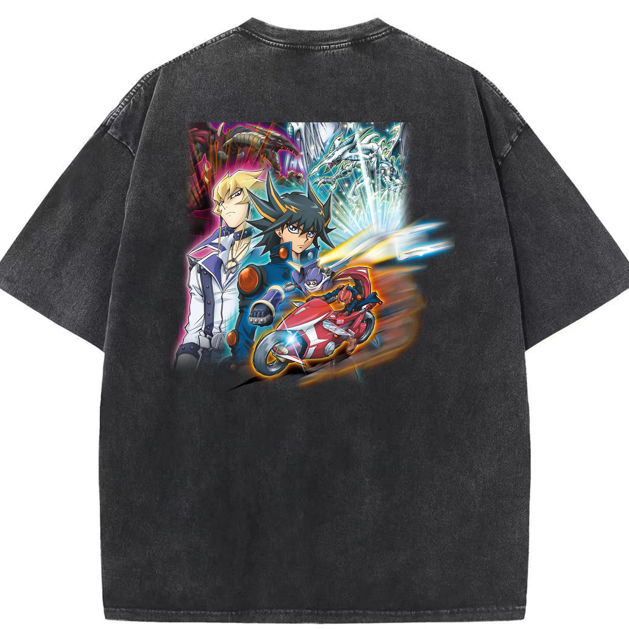 （画像用） 遊☆戯☆王 Yu-Gi-Oh! 綿100% ヴィンテージ風 半袖Tシャツ（背面プリント）