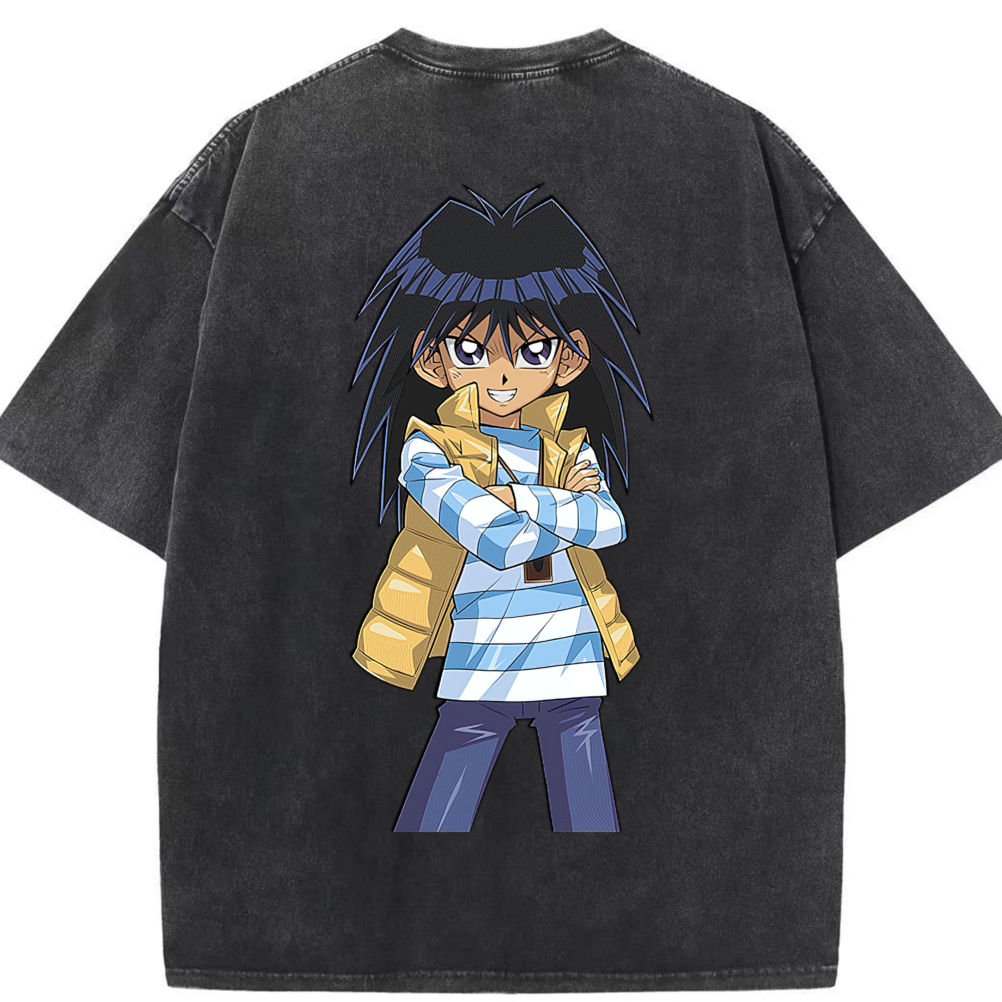 （画像用） 遊☆戯☆王 Yu-Gi-Oh! 綿100% ヴィンテージ風 半袖Tシャツ（背面プリント）