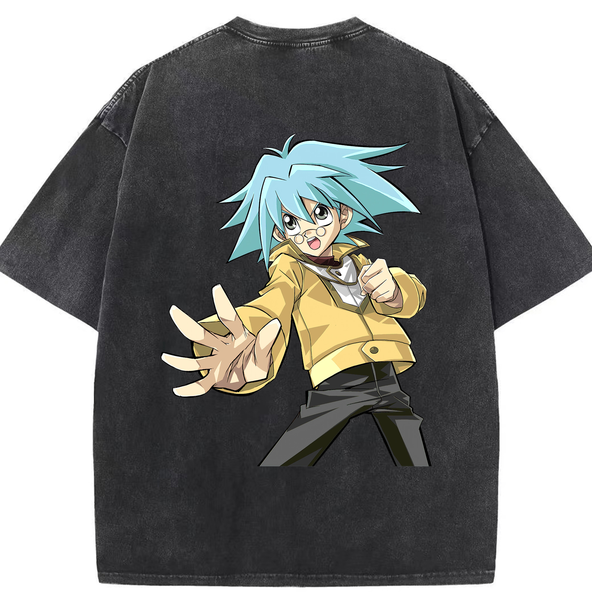 （画像用） 遊☆戯☆王 Yu-Gi-Oh! 綿100% ヴィンテージ風 半袖Tシャツ（背面プリント）