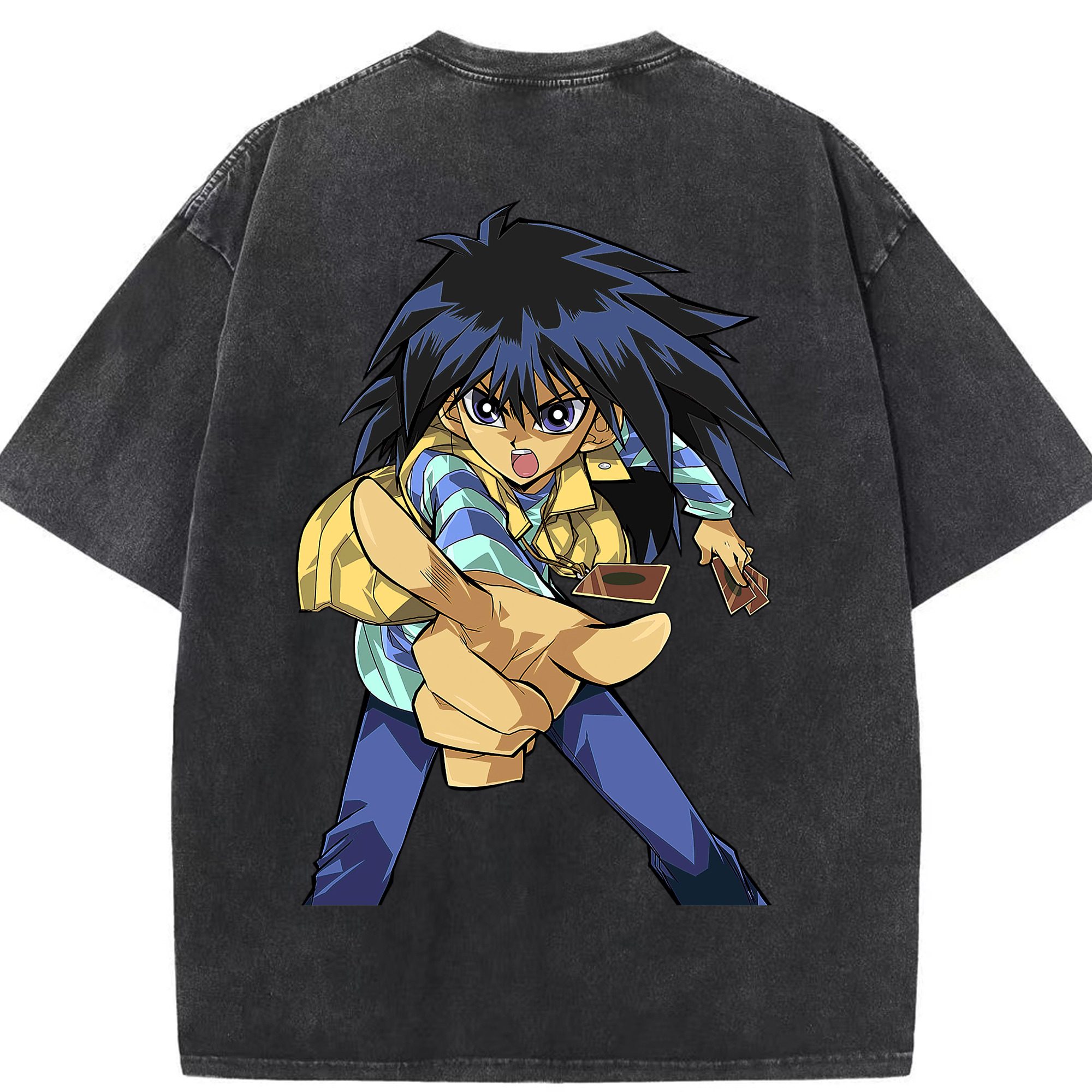 （画像用） 遊☆戯☆王 Yu-Gi-Oh! 綿100% ヴィンテージ風 半袖Tシャツ（背面プリント）
