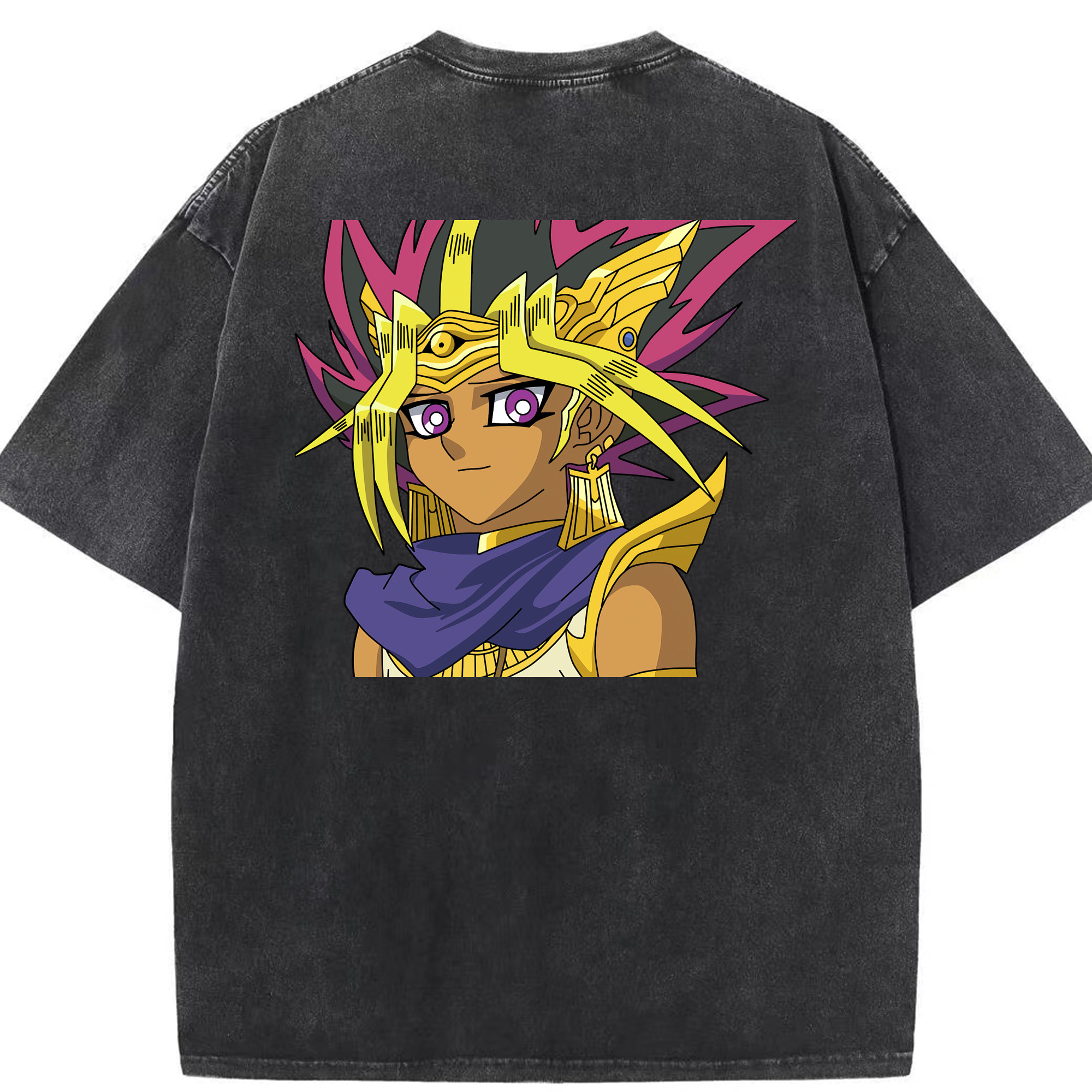 （画像用） 遊☆戯☆王 Yu-Gi-Oh! 綿100% ヴィンテージ風 半袖Tシャツ（背面プリント）