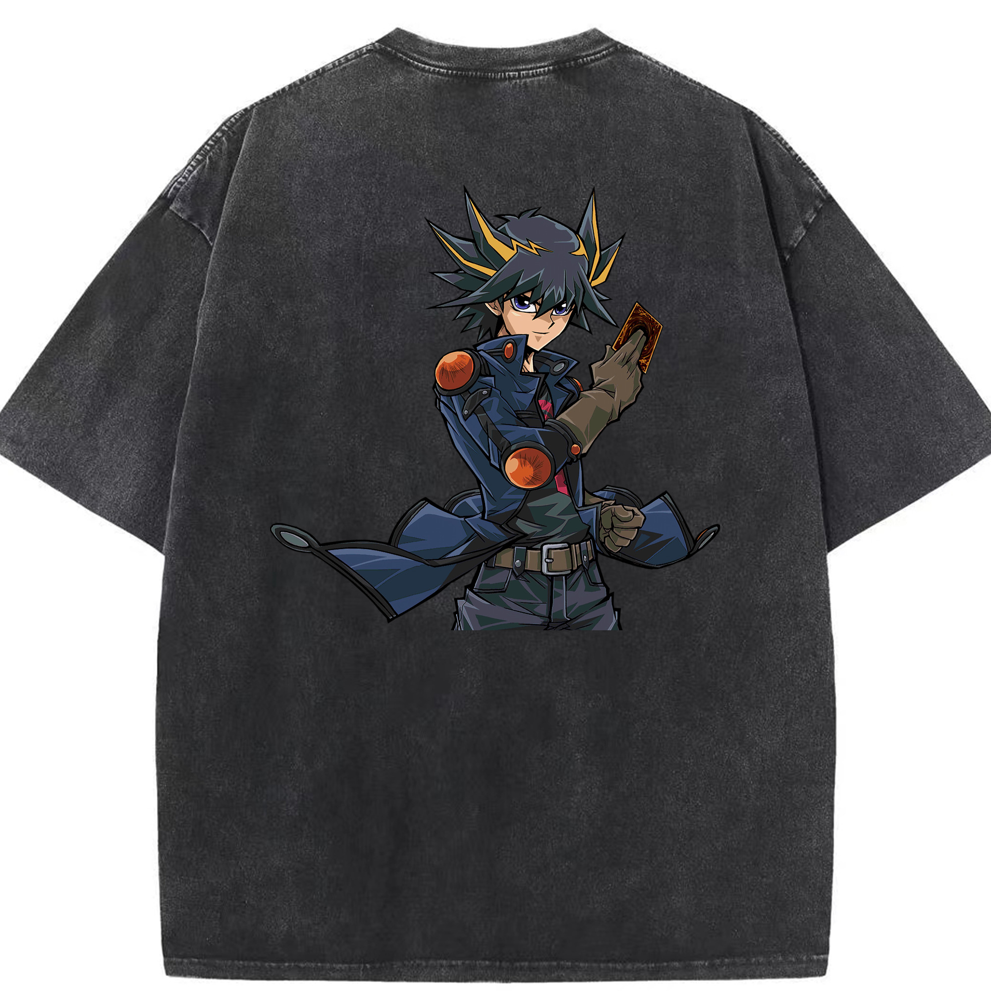 （画像用） 遊☆戯☆王 Yu-Gi-Oh! 綿100% ヴィンテージ風 半袖Tシャツ（背面プリント）