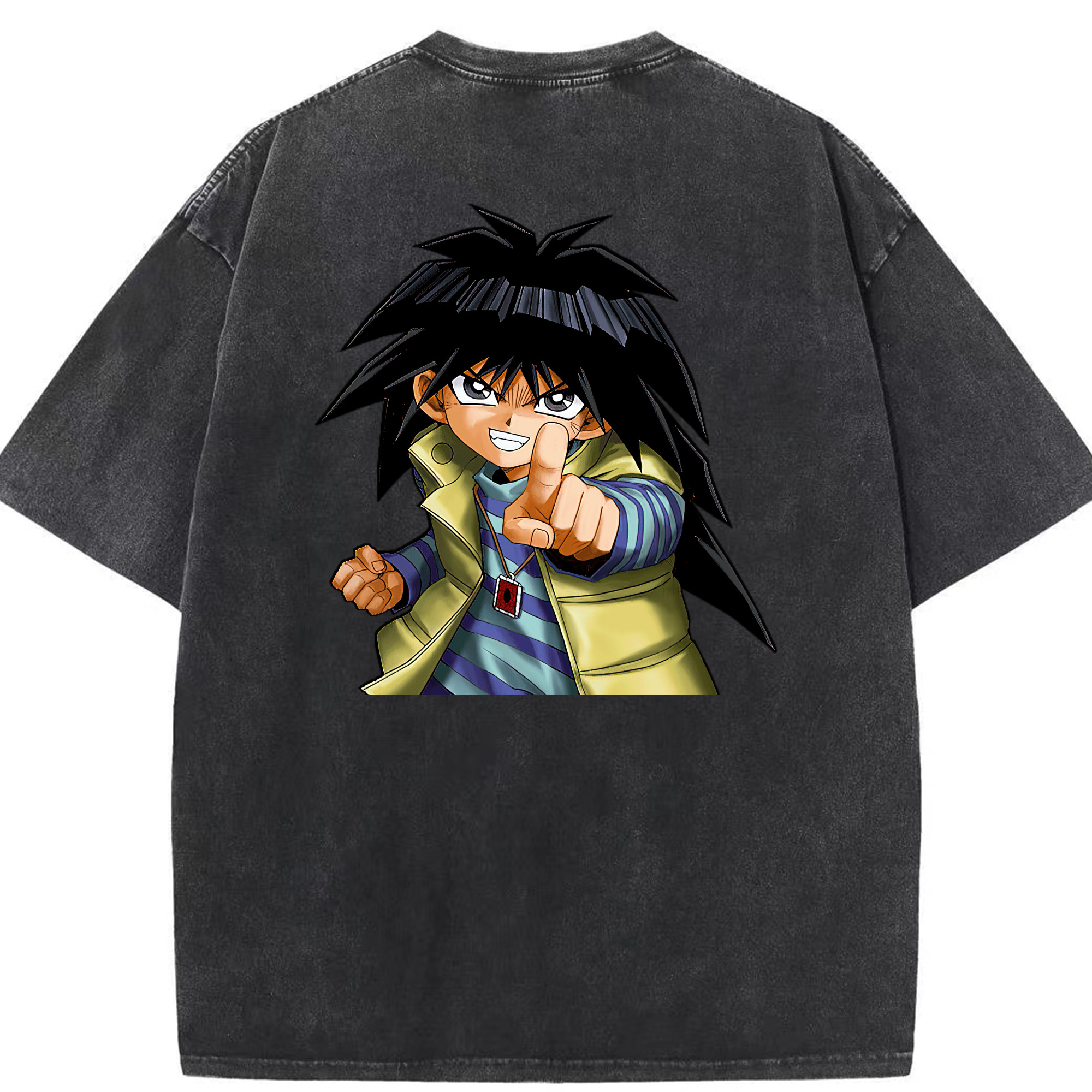 （画像用） 遊☆戯☆王 Yu-Gi-Oh! 綿100% ヴィンテージ風 半袖Tシャツ（背面プリント）