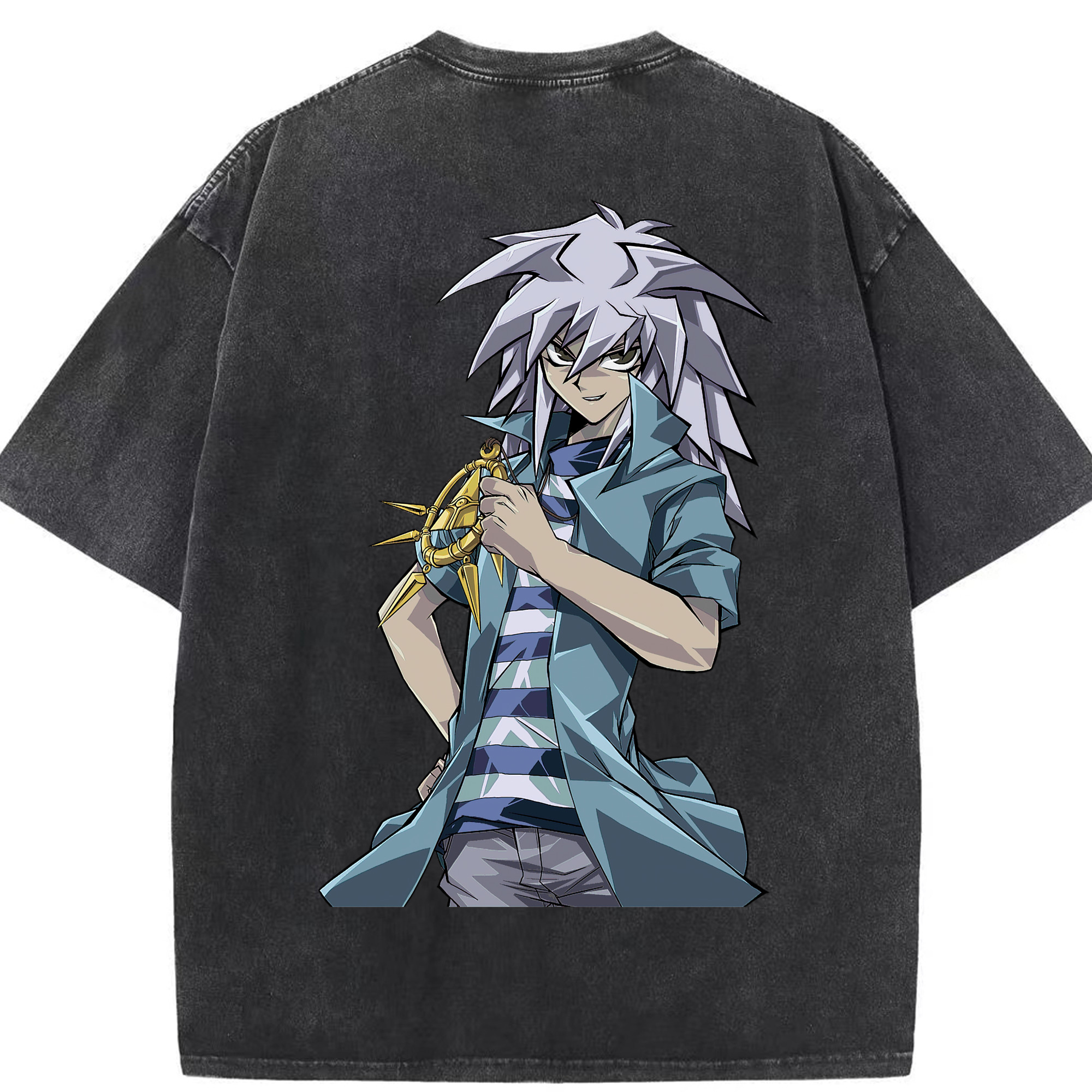 （画像用） 遊☆戯☆王 Yu-Gi-Oh! 綿100% ヴィンテージ風 半袖Tシャツ（背面プリント）