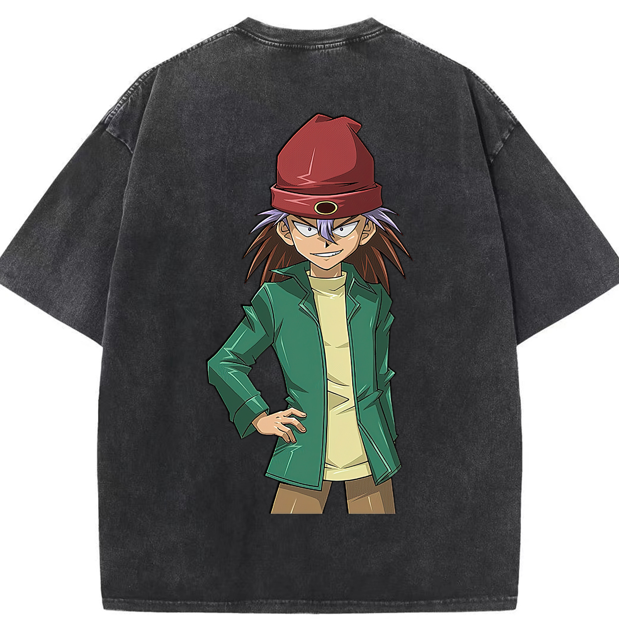 （画像用） 遊☆戯☆王 Yu-Gi-Oh! 綿100% ヴィンテージ風 半袖Tシャツ（背面プリント）