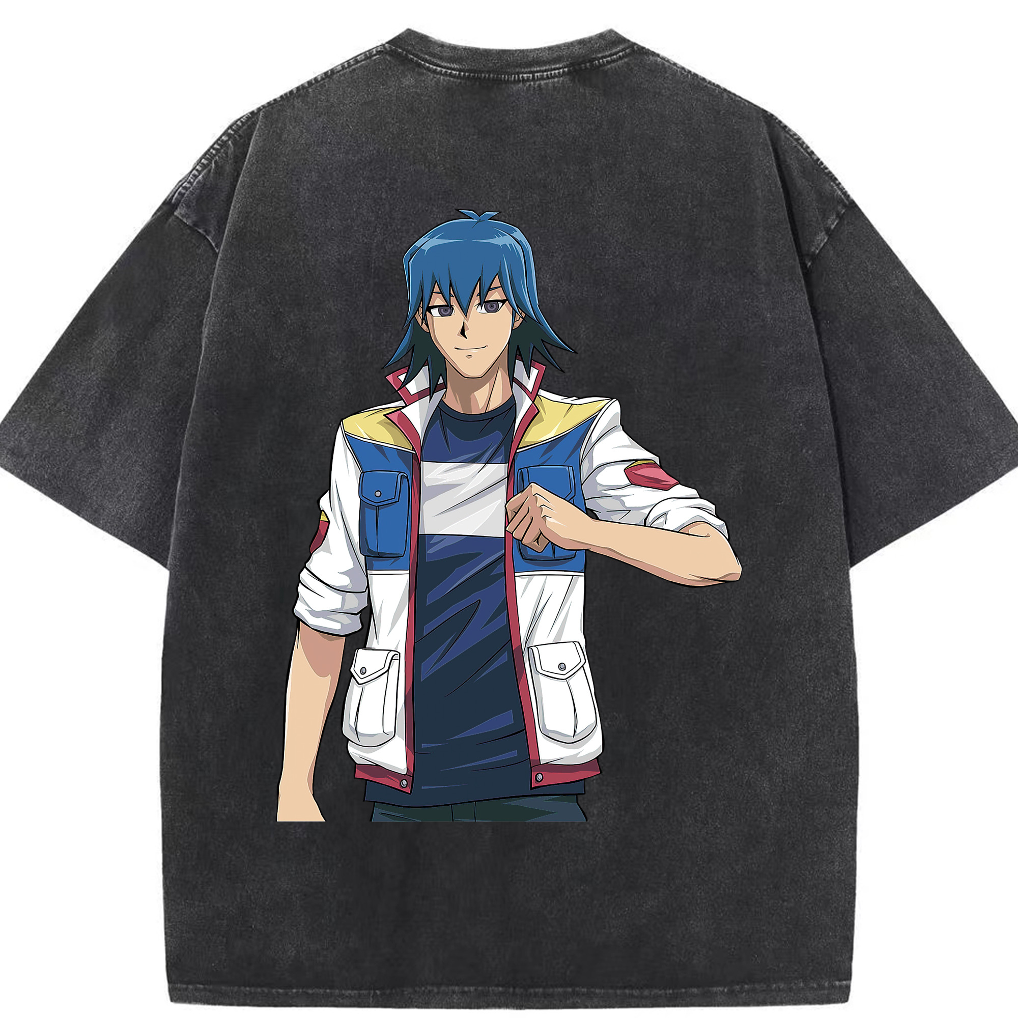 （画像用） 遊☆戯☆王 Yu-Gi-Oh! 綿100% ヴィンテージ風 半袖Tシャツ（背面プリント）