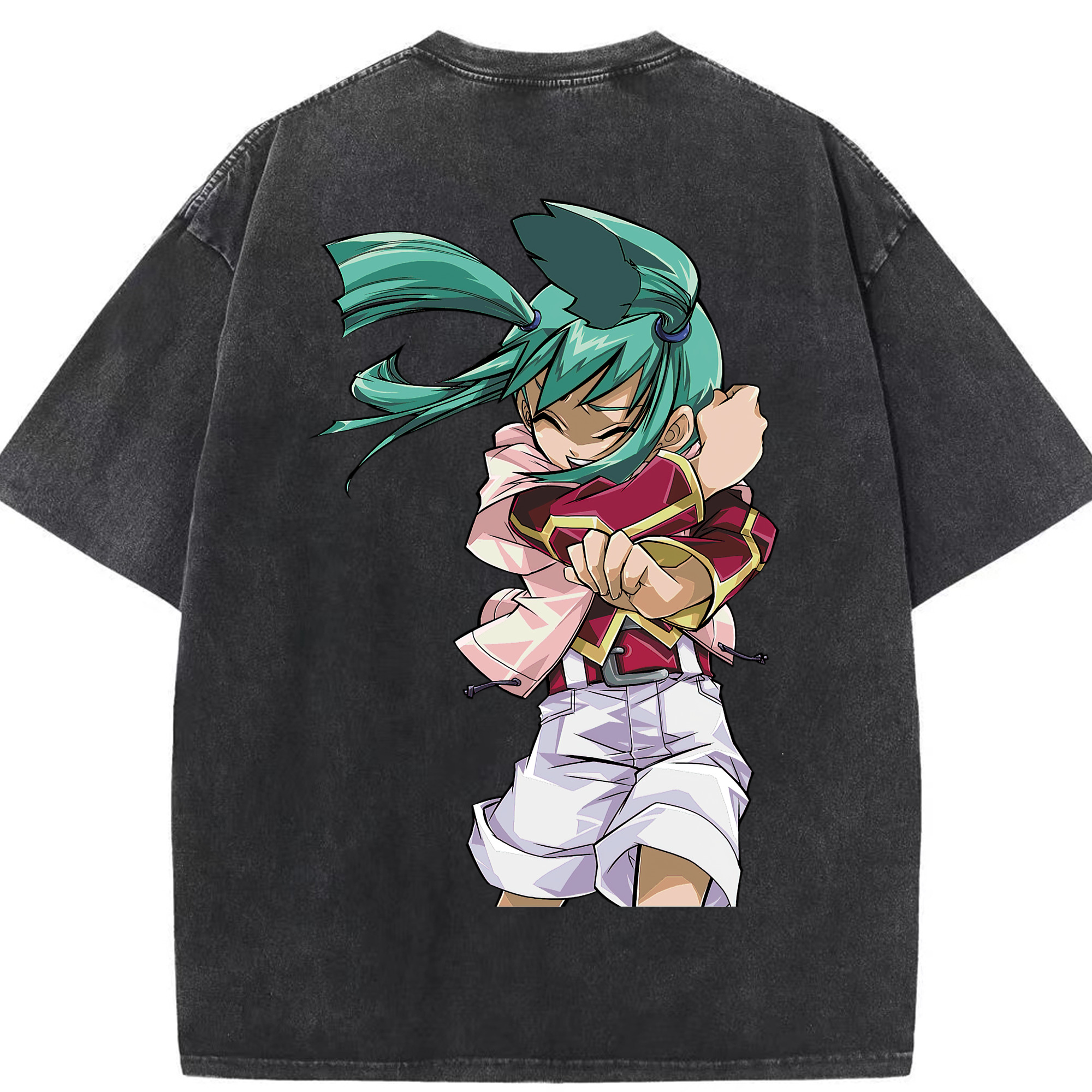 （画像用） 遊☆戯☆王 Yu-Gi-Oh! 綿100% ヴィンテージ風 半袖Tシャツ（背面プリント）