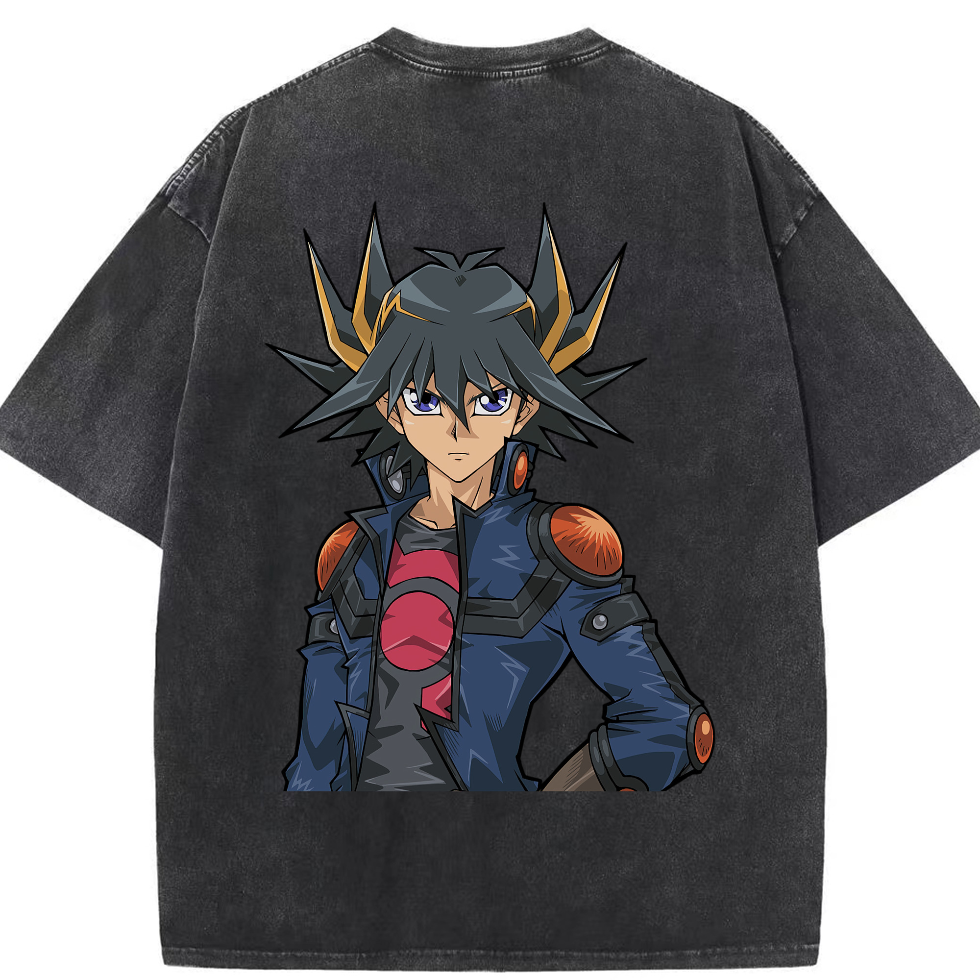 （画像用） 遊☆戯☆王 Yu-Gi-Oh! 綿100% ヴィンテージ風 半袖Tシャツ（背面プリント）