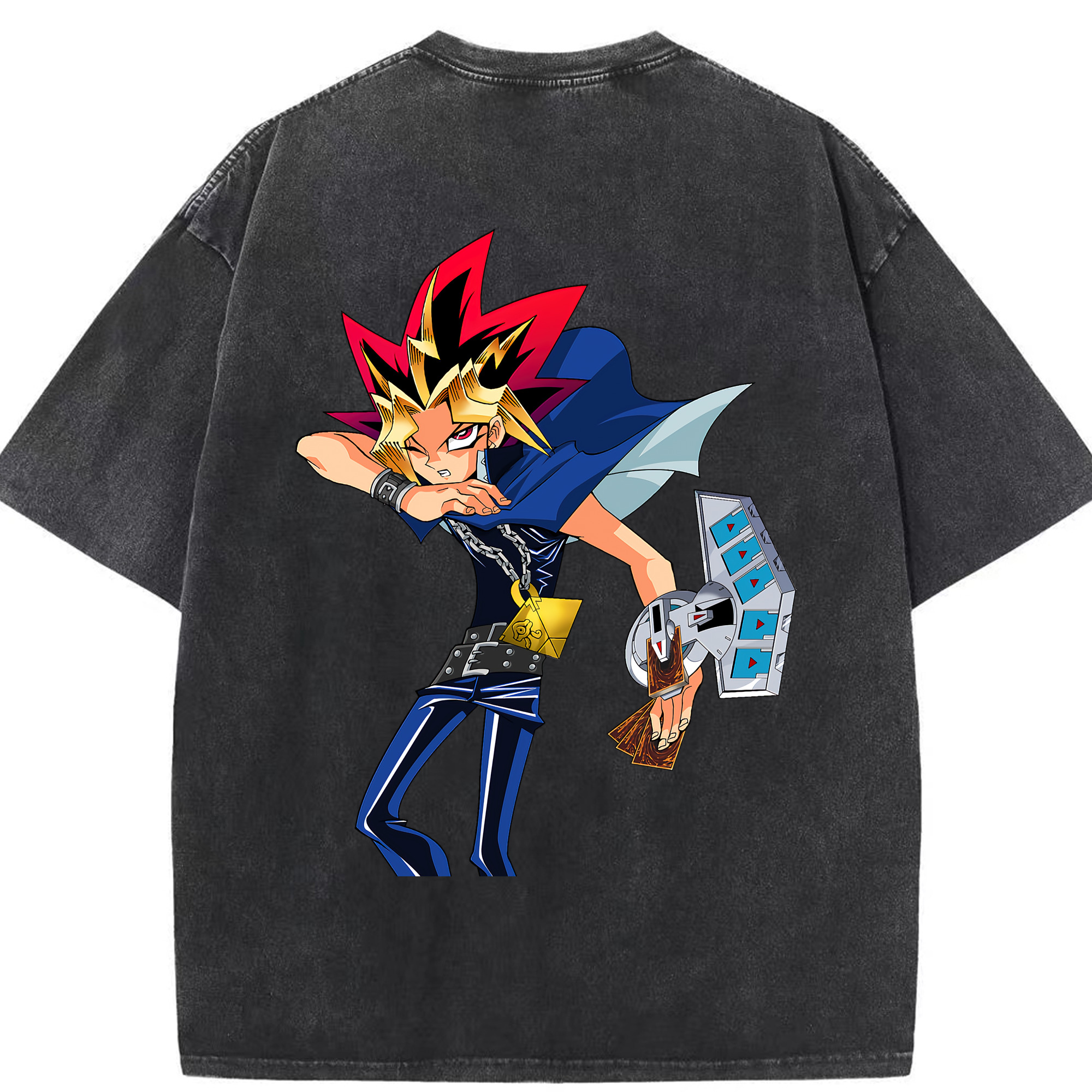 （画像用） 遊☆戯☆王 Yu-Gi-Oh! 綿100% ヴィンテージ風 半袖Tシャツ（背面プリント）