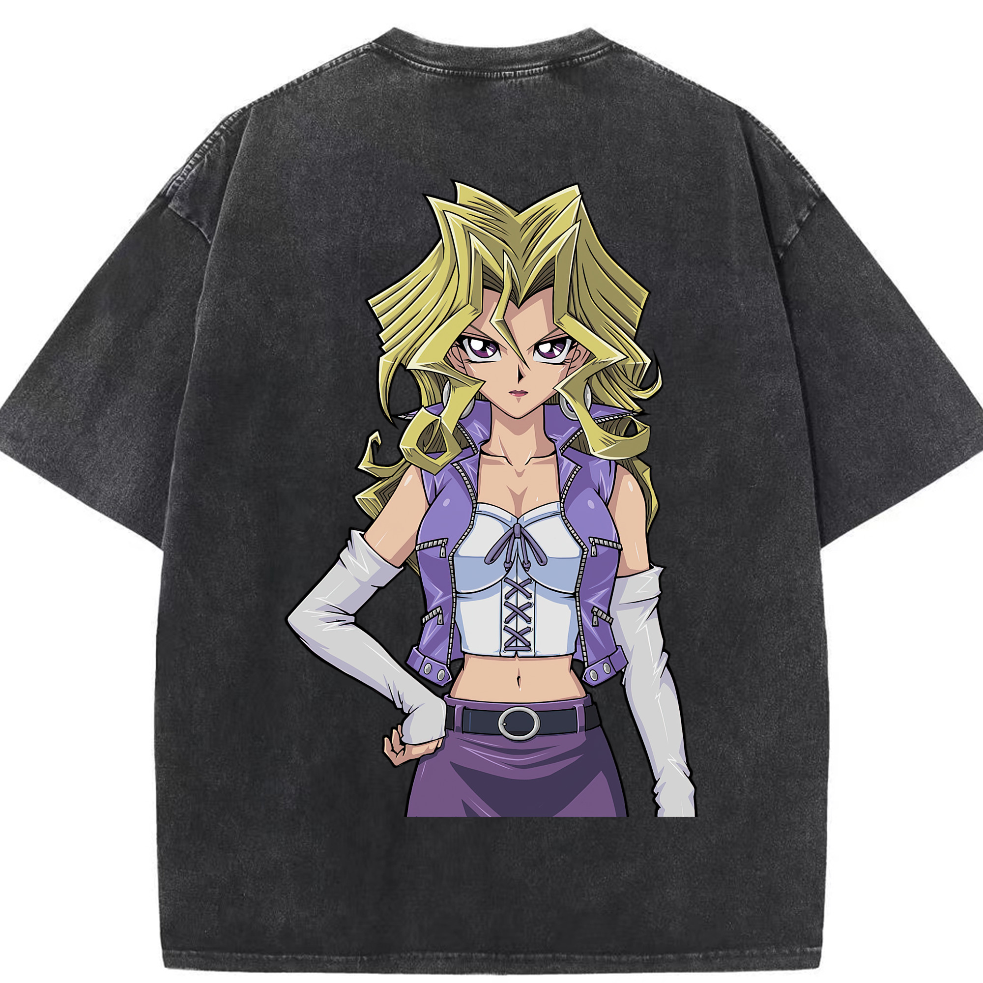 （画像用） 遊☆戯☆王 Yu-Gi-Oh! 綿100% ヴィンテージ風 半袖Tシャツ（背面プリント）