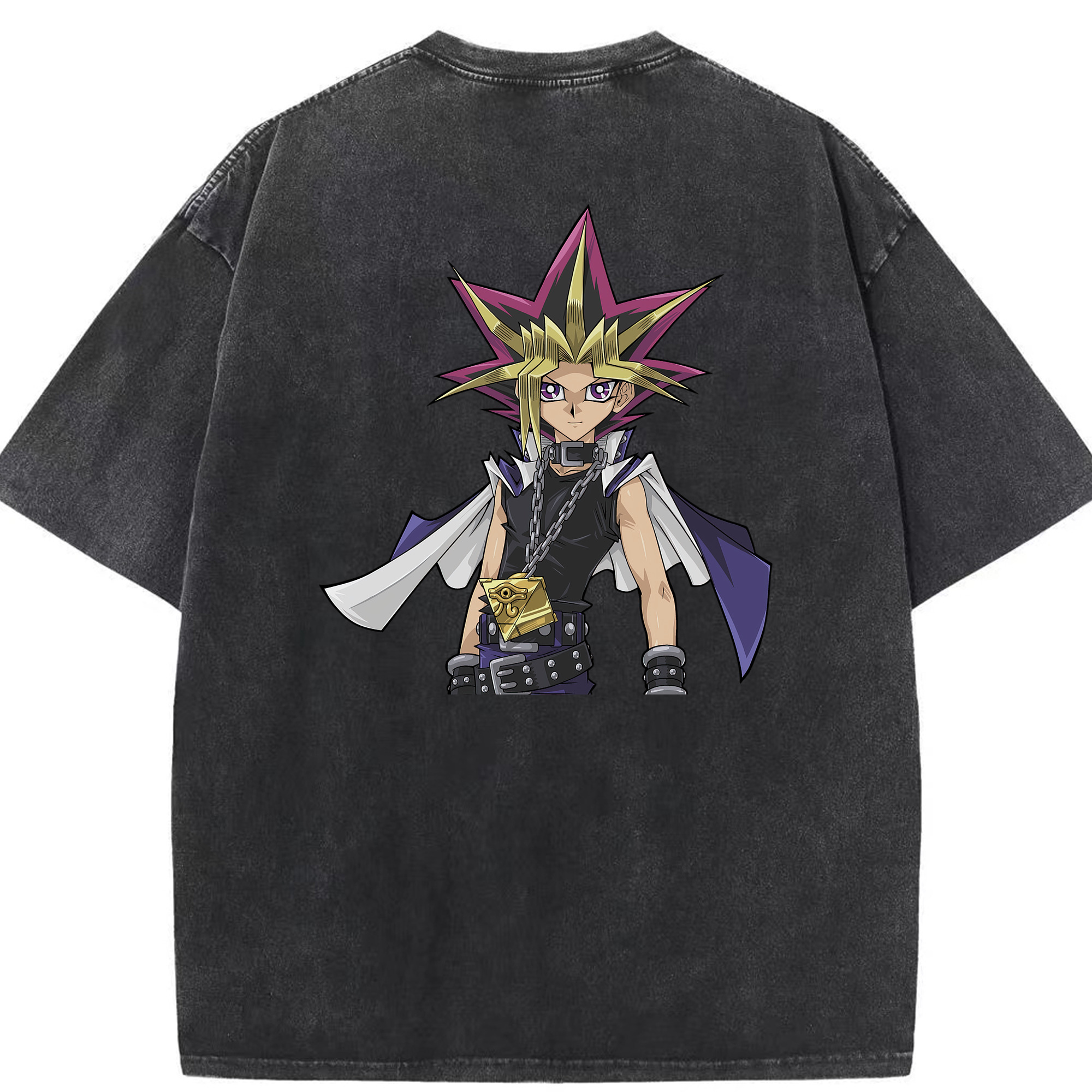 （画像用） 遊☆戯☆王 Yu-Gi-Oh! 綿100% ヴィンテージ風 半袖Tシャツ（背面プリント）