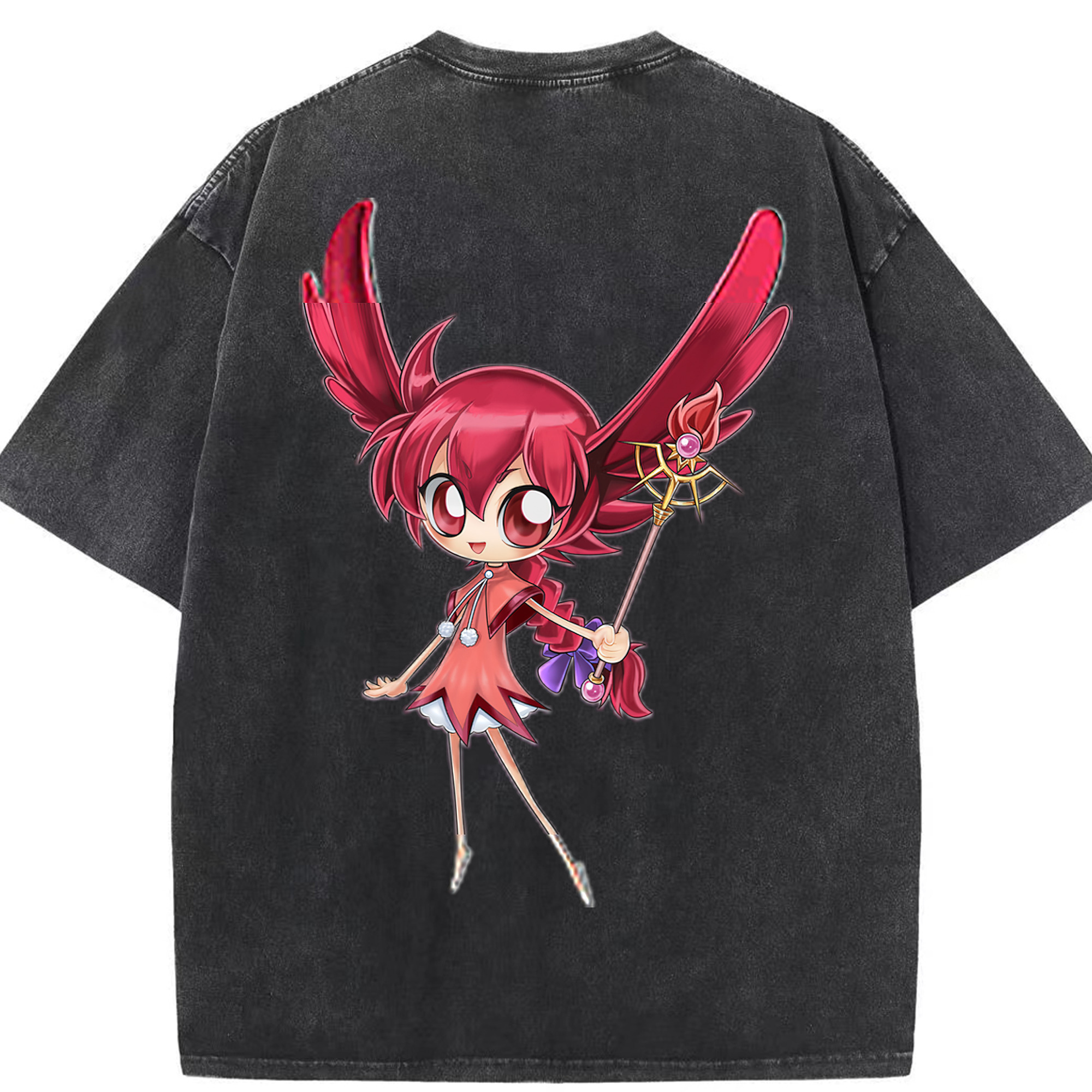 （画像用） 遊☆戯☆王 Yu-Gi-Oh! 綿100% ヴィンテージ風 半袖Tシャツ（背面プリント）