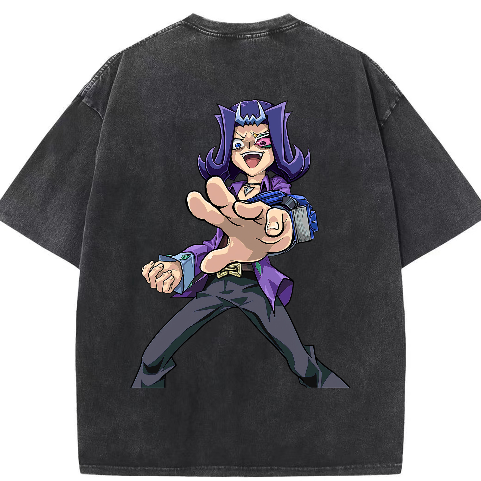 （画像用） 遊☆戯☆王 Yu-Gi-Oh! 綿100% ヴィンテージ風 半袖Tシャツ（背面プリント）