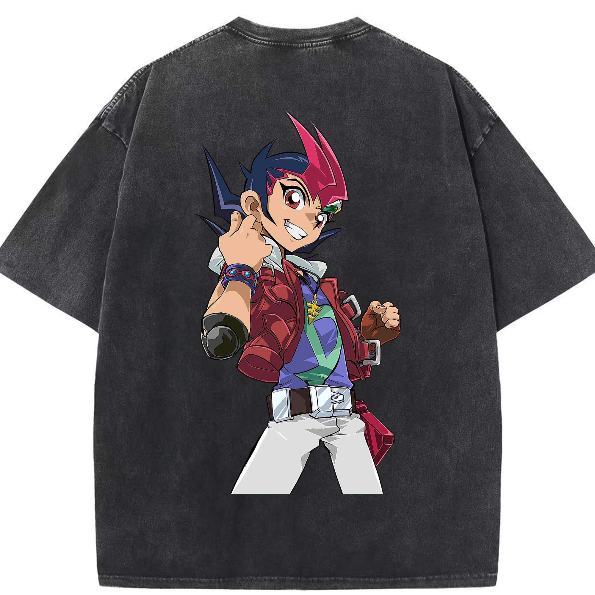 （画像用） 遊☆戯☆王 Yu-Gi-Oh! 綿100% ヴィンテージ風 半袖Tシャツ（背面プリント）