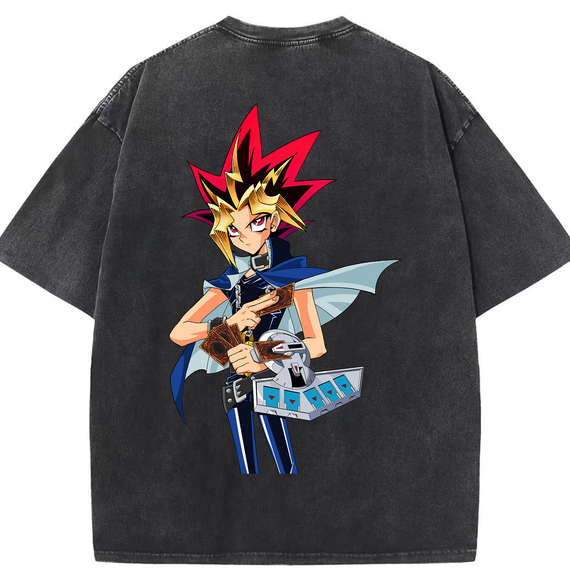 （画像用） 遊☆戯☆王 Yu-Gi-Oh! 綿100% ヴィンテージ風 半袖Tシャツ（背面プリント）