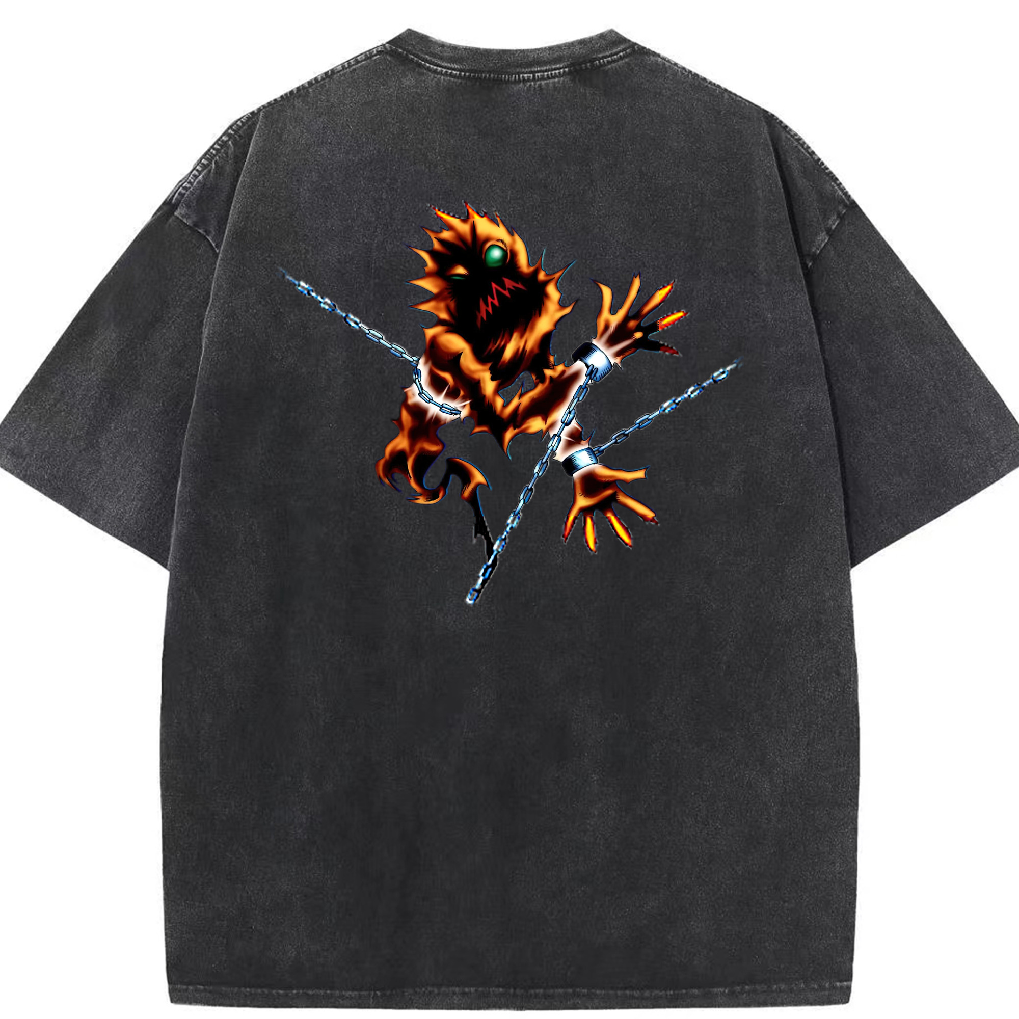 （画像用） 遊☆戯☆王 Yu-Gi-Oh! 綿100% ヴィンテージ風 半袖Tシャツ（背面プリント）