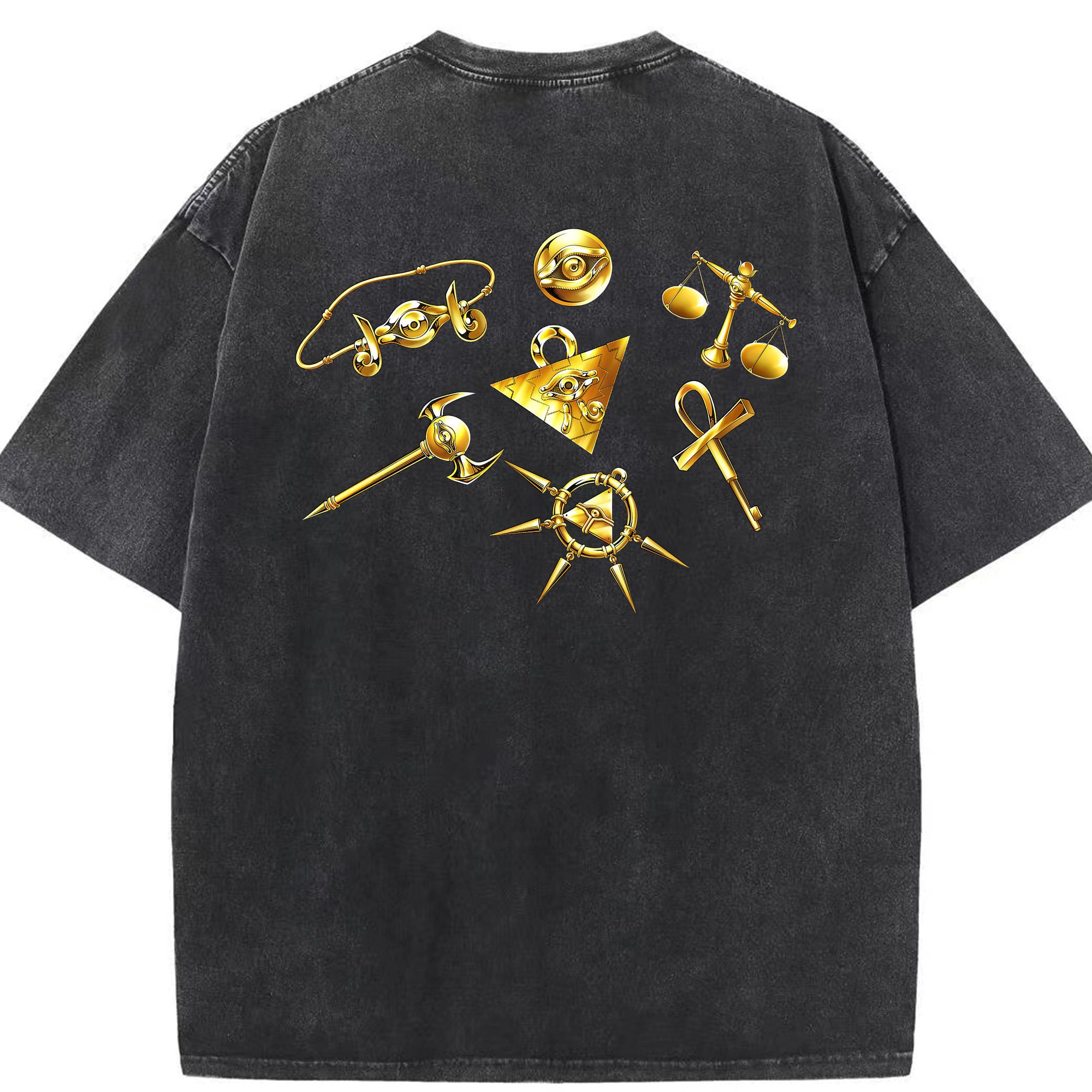 （画像用） 遊☆戯☆王 Yu-Gi-Oh! 綿100% ヴィンテージ風 半袖Tシャツ（背面プリント）