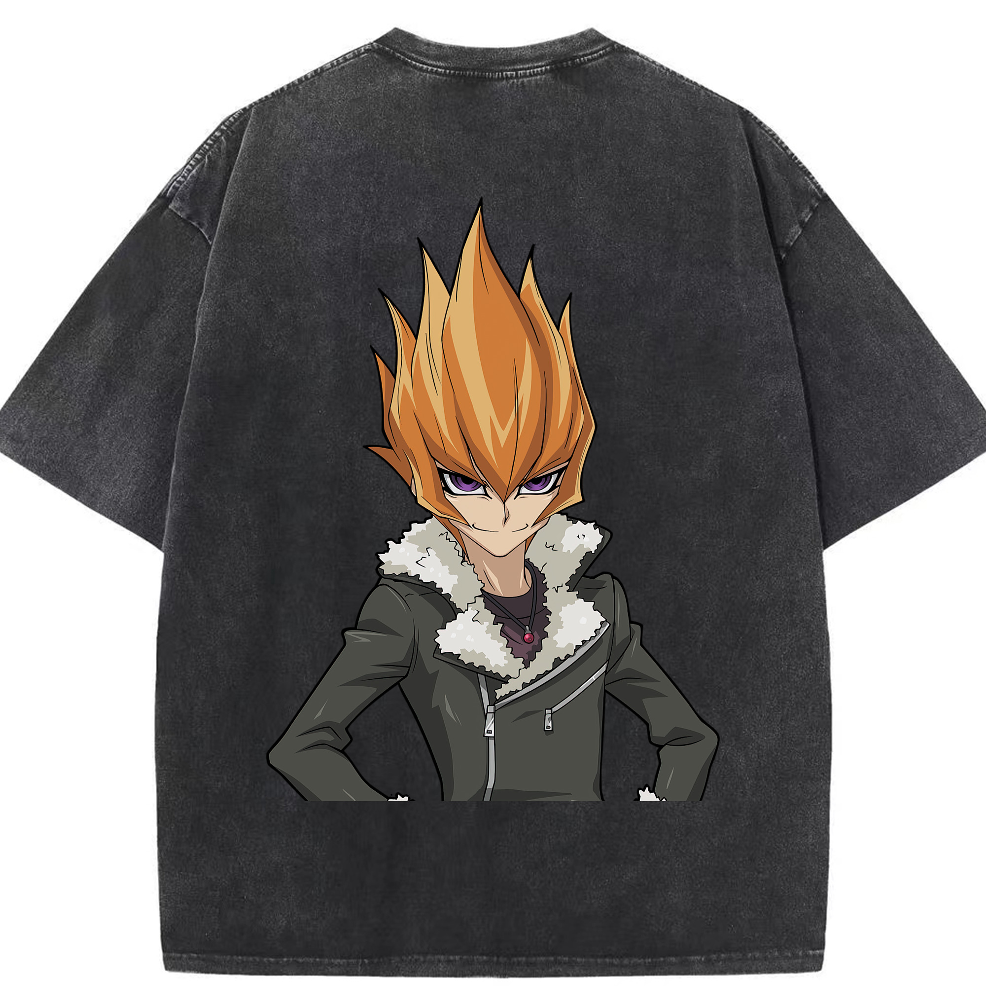 （画像用） 遊☆戯☆王 Yu-Gi-Oh! 綿100% ヴィンテージ風 半袖Tシャツ（背面プリント）