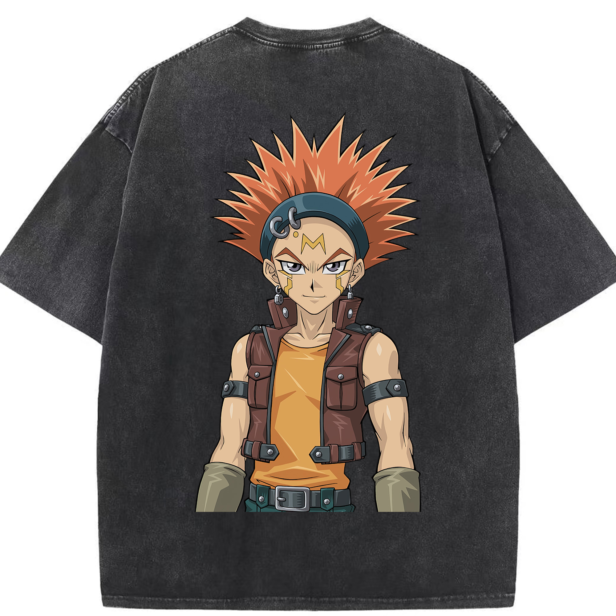 （画像用） 遊☆戯☆王 Yu-Gi-Oh! 綿100% ヴィンテージ風 半袖Tシャツ（背面プリント）
