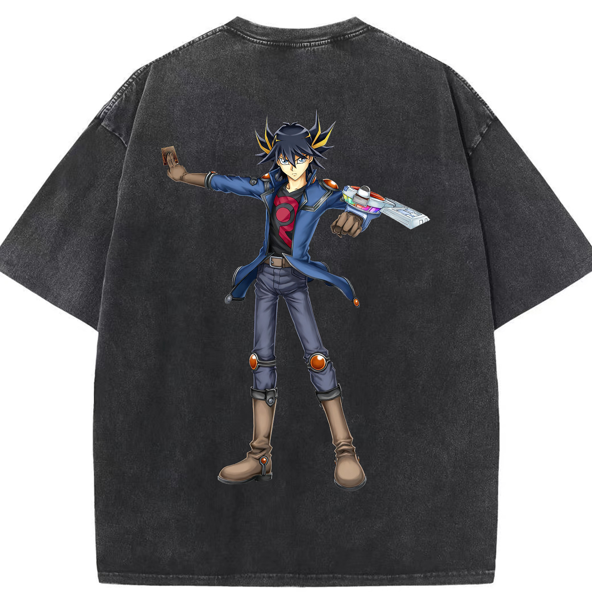 （画像用） 遊☆戯☆王 Yu-Gi-Oh! 綿100% ヴィンテージ風 半袖Tシャツ（背面プリント）