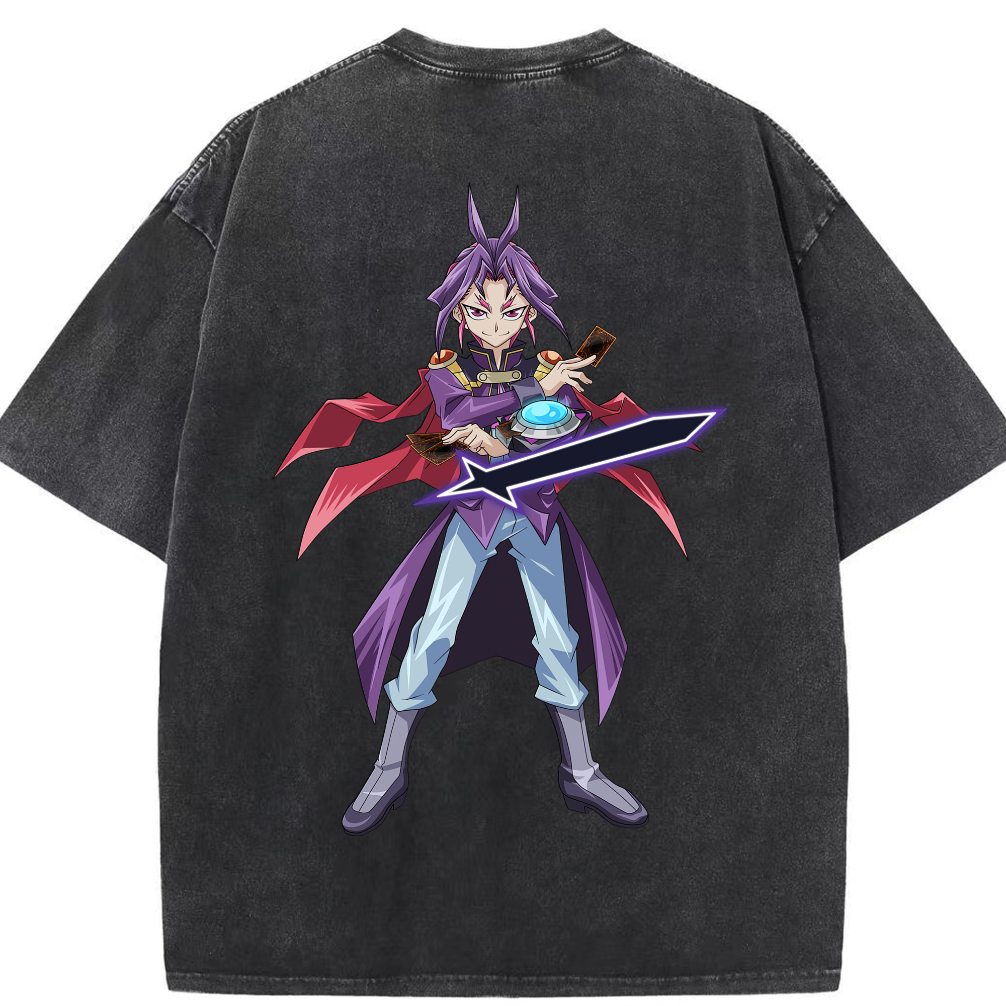 （画像用） 遊☆戯☆王 Yu-Gi-Oh! 綿100% ヴィンテージ風 半袖Tシャツ（背面プリント）