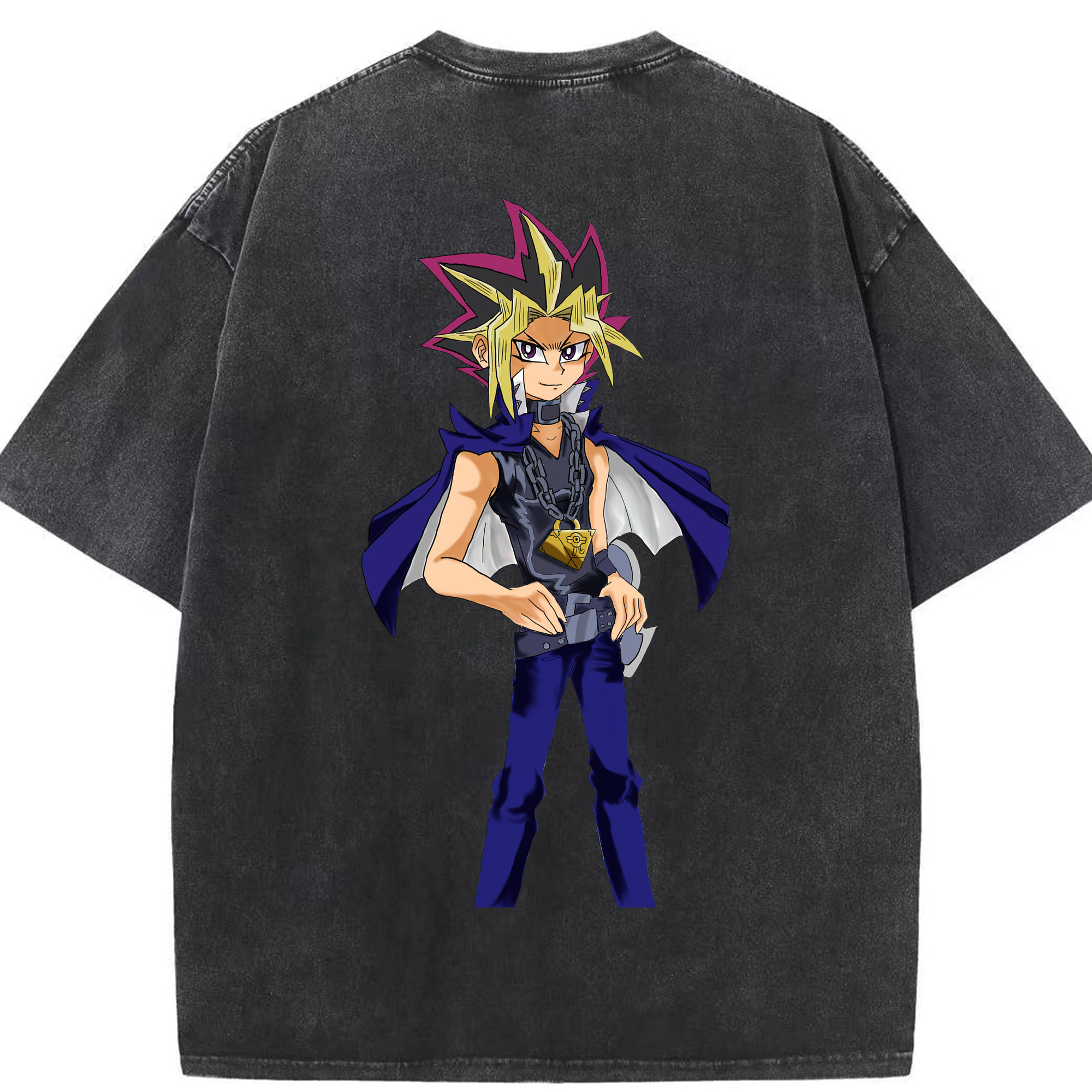 （画像用） 遊☆戯☆王 Yu-Gi-Oh! 綿100% ヴィンテージ風 半袖Tシャツ（背面プリント）