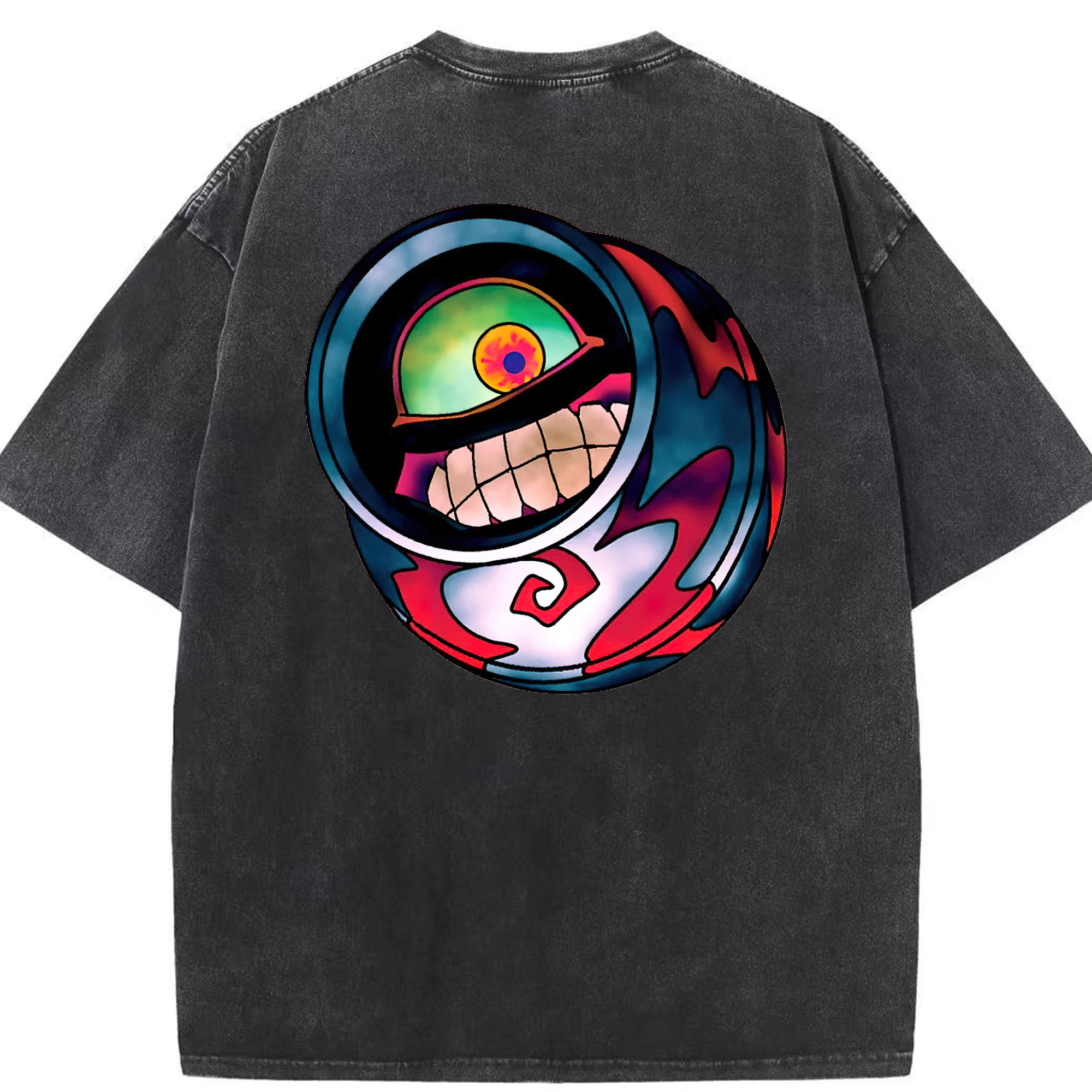 （画像用） 遊☆戯☆王 Yu-Gi-Oh! 綿100% ヴィンテージ風 半袖Tシャツ（背面プリント）