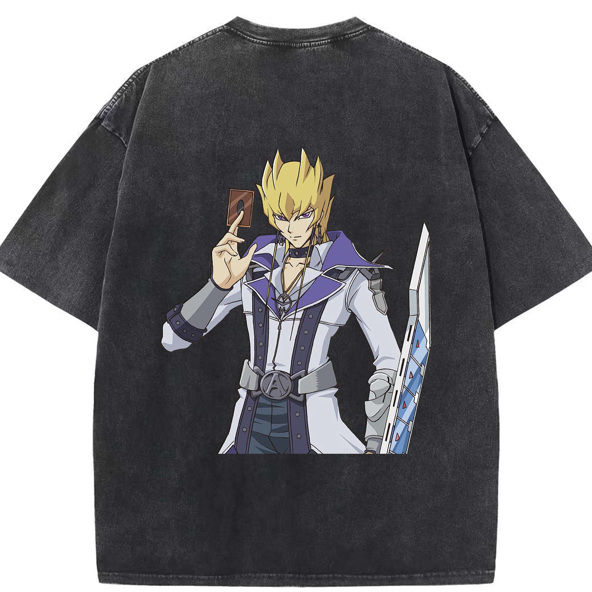 （画像用） 遊☆戯☆王 Yu-Gi-Oh! 綿100% ヴィンテージ風 半袖Tシャツ（背面プリント）