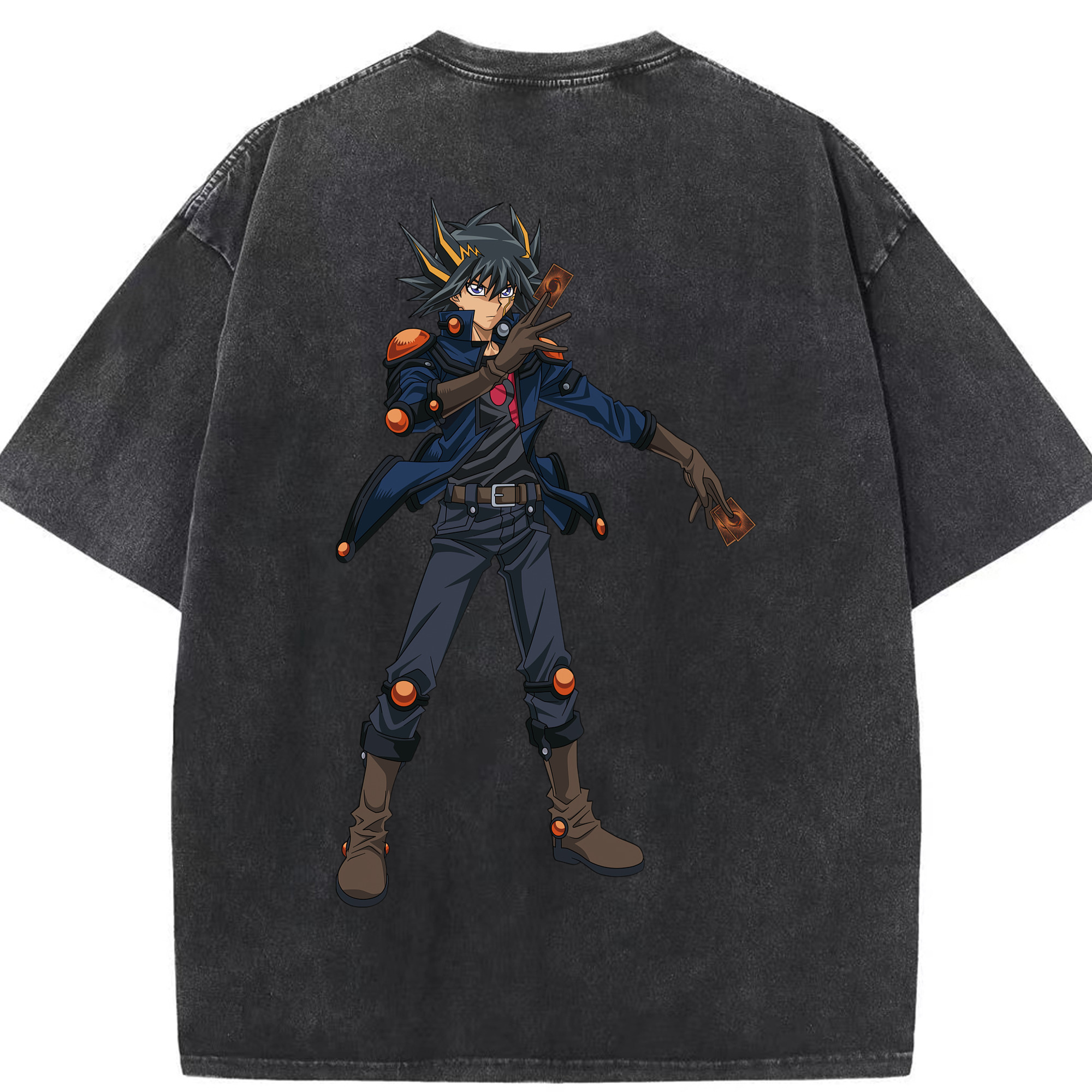 （画像用） 遊☆戯☆王 Yu-Gi-Oh! 綿100% ヴィンテージ風 半袖Tシャツ（背面プリント）