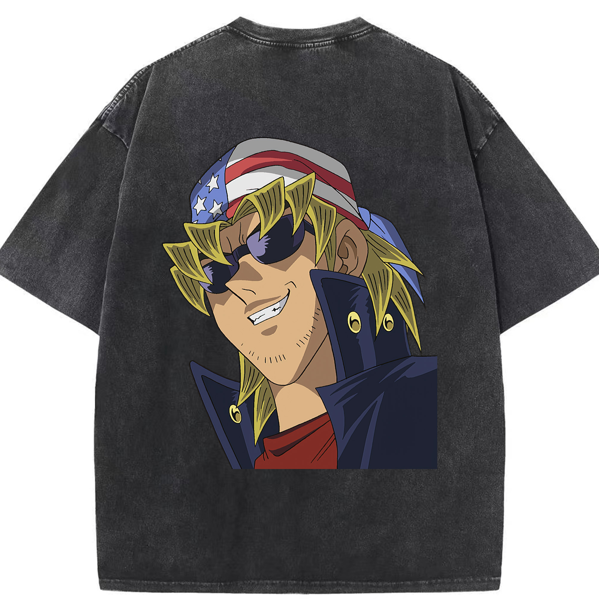（画像用） 遊☆戯☆王 Yu-Gi-Oh! 綿100% ヴィンテージ風 半袖Tシャツ（背面プリント）