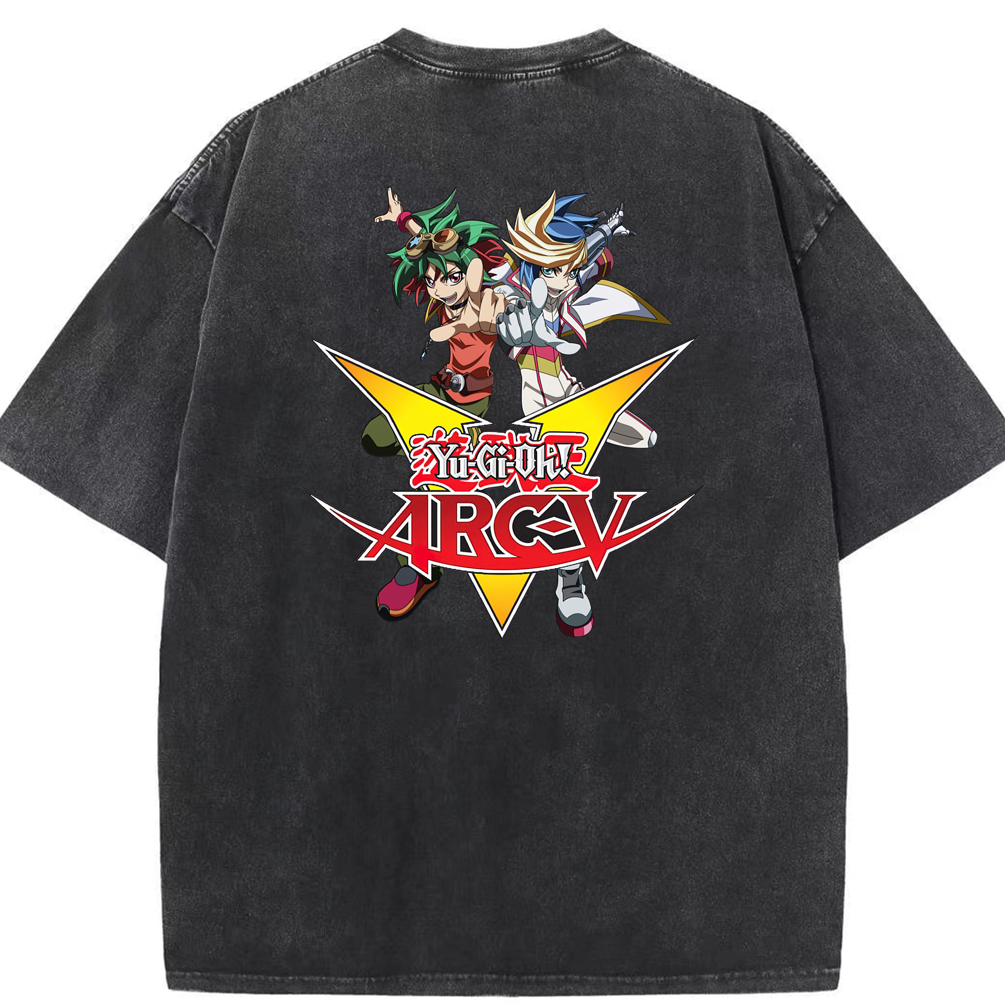 （画像用） 遊☆戯☆王 Yu-Gi-Oh! 綿100% ヴィンテージ風 半袖Tシャツ（背面プリント）