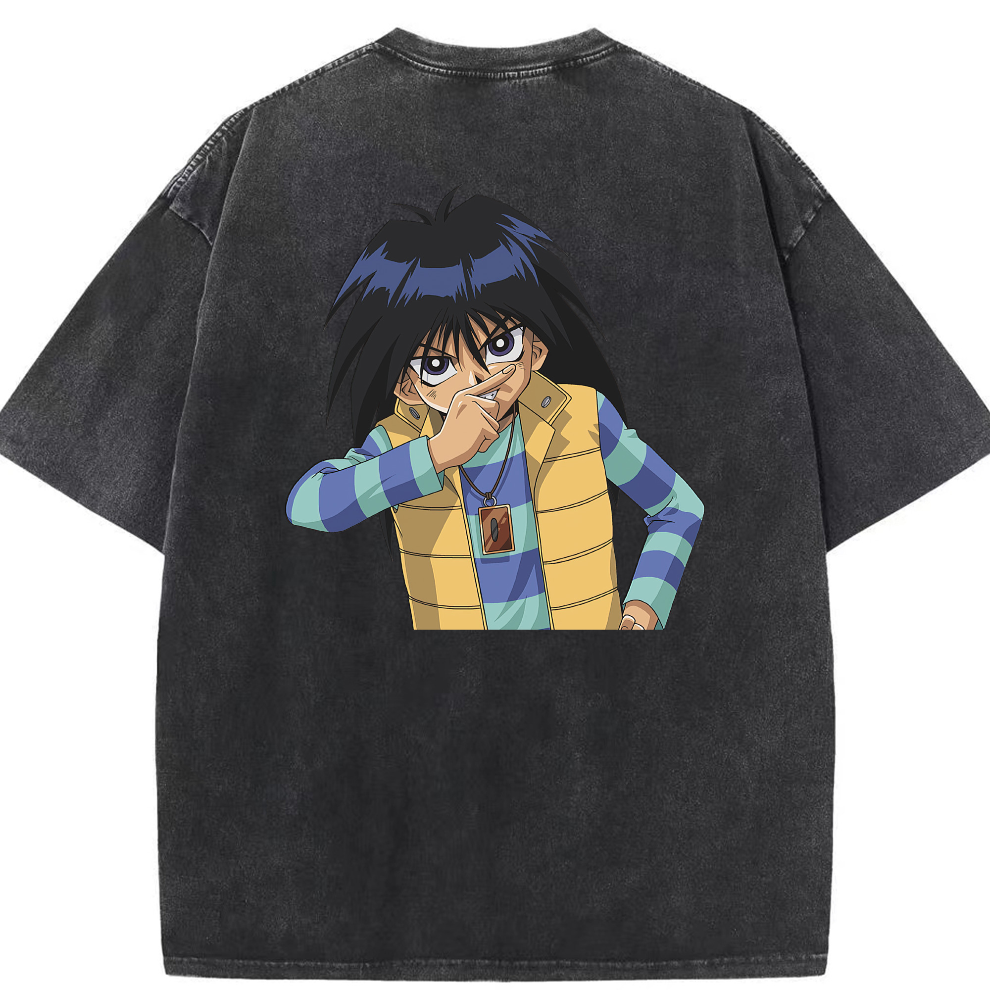 （画像用） 遊☆戯☆王 Yu-Gi-Oh! 綿100% ヴィンテージ風 半袖Tシャツ（背面プリント）