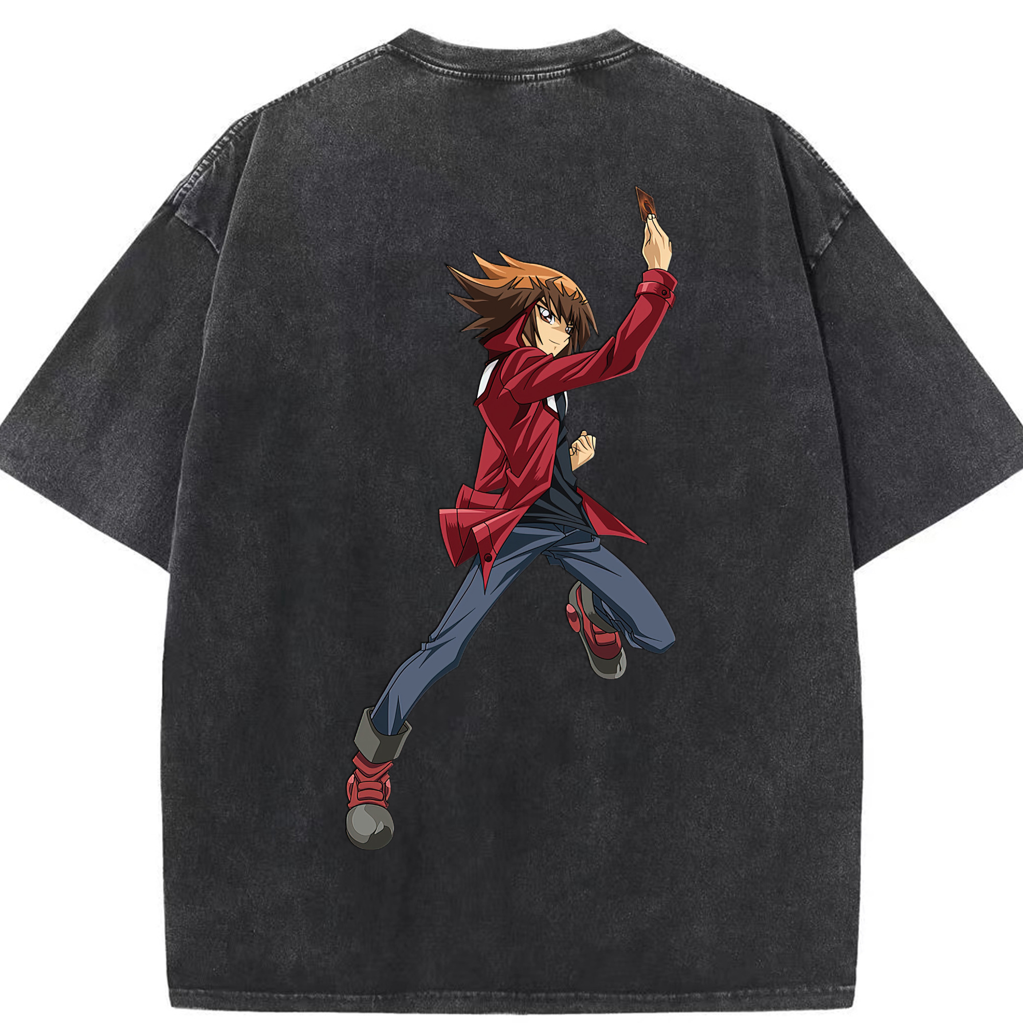 （画像用） 遊☆戯☆王 Yu-Gi-Oh! 綿100% ヴィンテージ風 半袖Tシャツ（背面プリント）