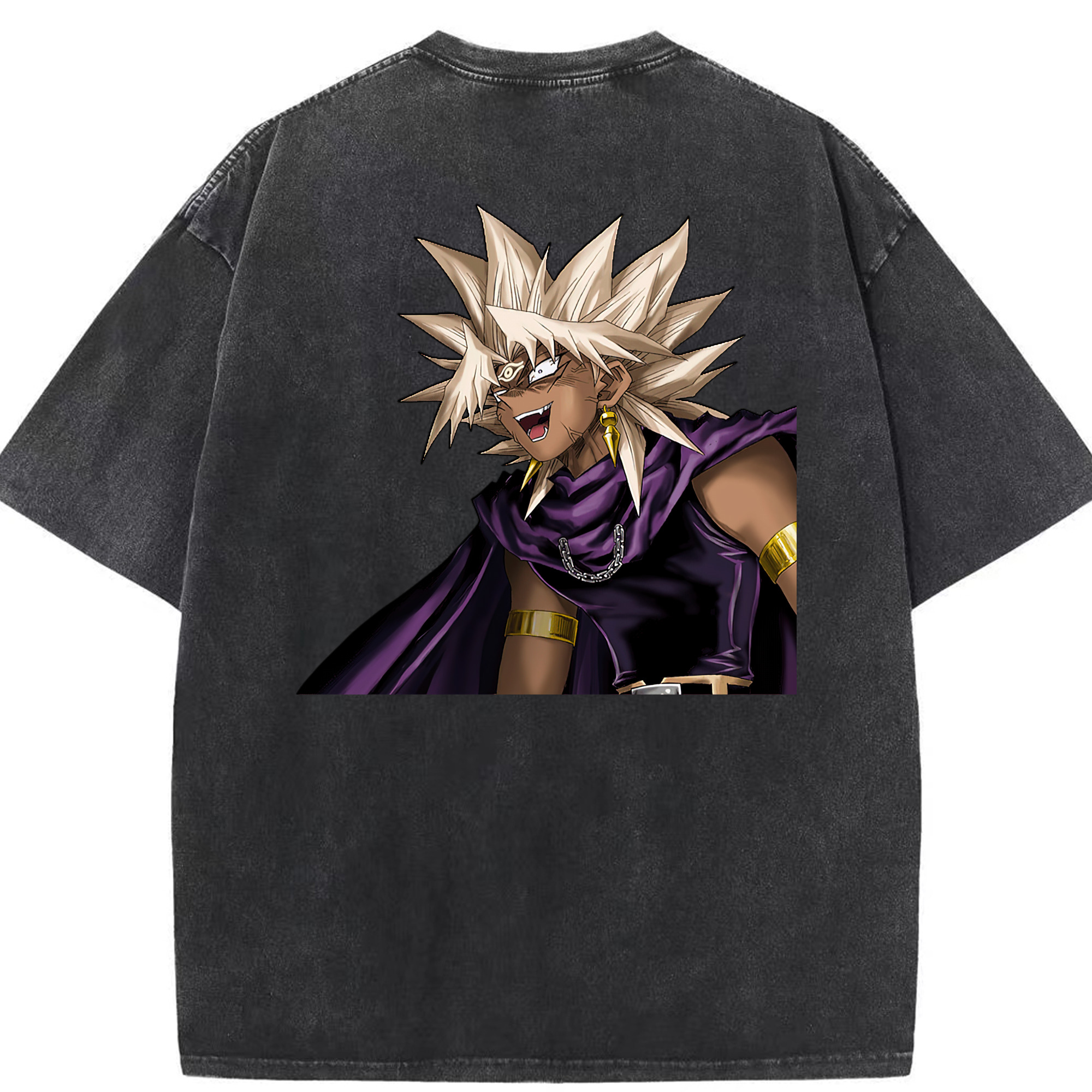 （画像用） 遊☆戯☆王 Yu-Gi-Oh! 綿100% ヴィンテージ風 半袖Tシャツ（背面プリント）