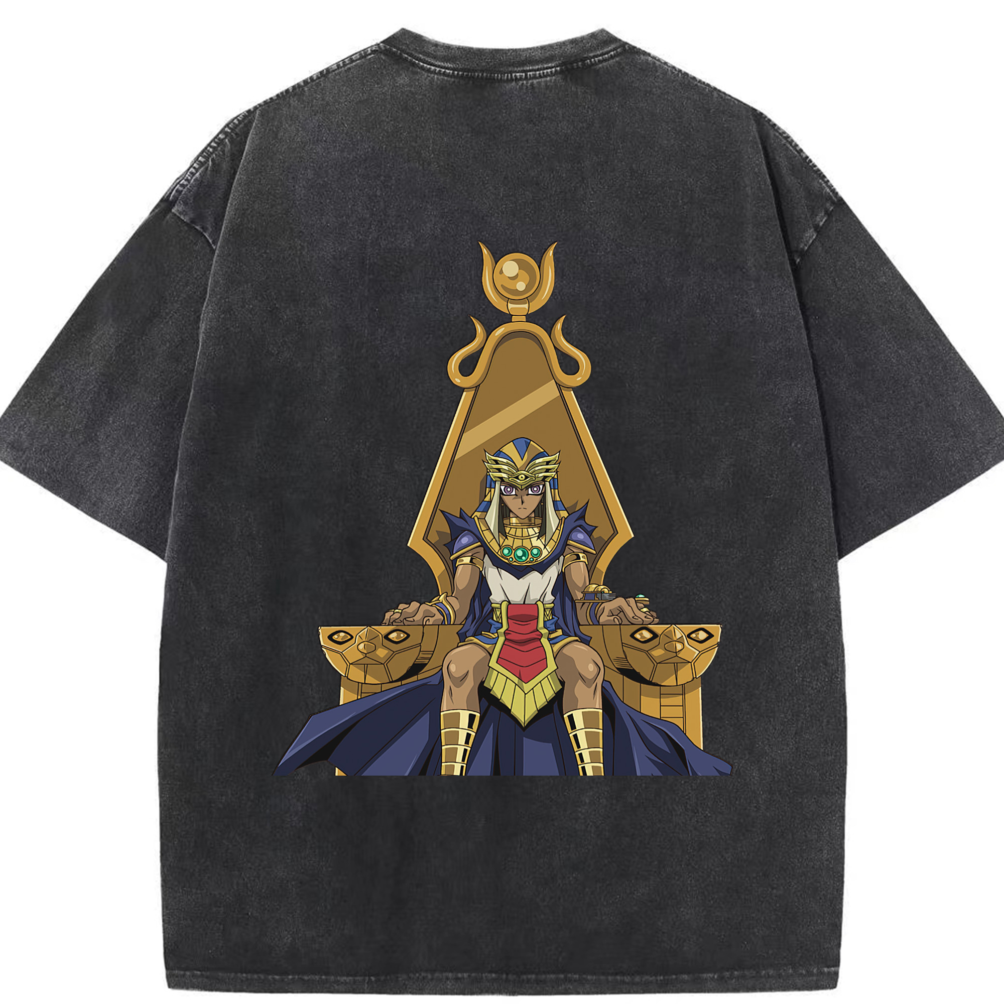 （画像用） 遊☆戯☆王 Yu-Gi-Oh! 綿100% ヴィンテージ風 半袖Tシャツ（背面プリント）