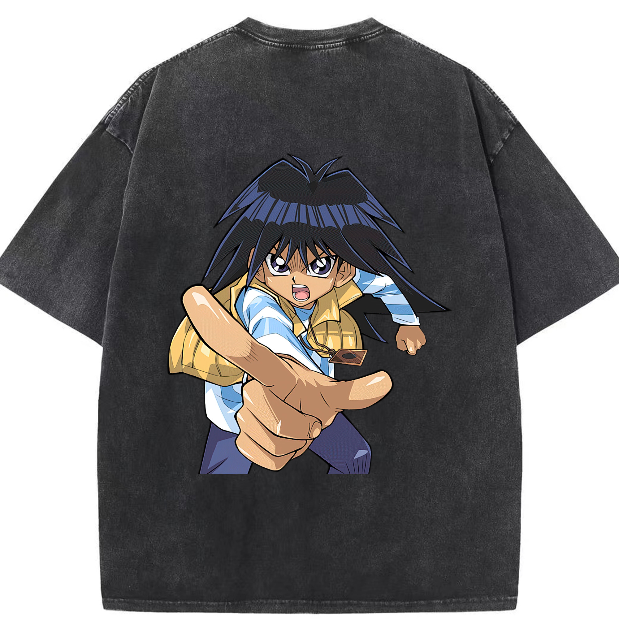 （画像用） 遊☆戯☆王 Yu-Gi-Oh! 綿100% ヴィンテージ風 半袖Tシャツ（背面プリント）