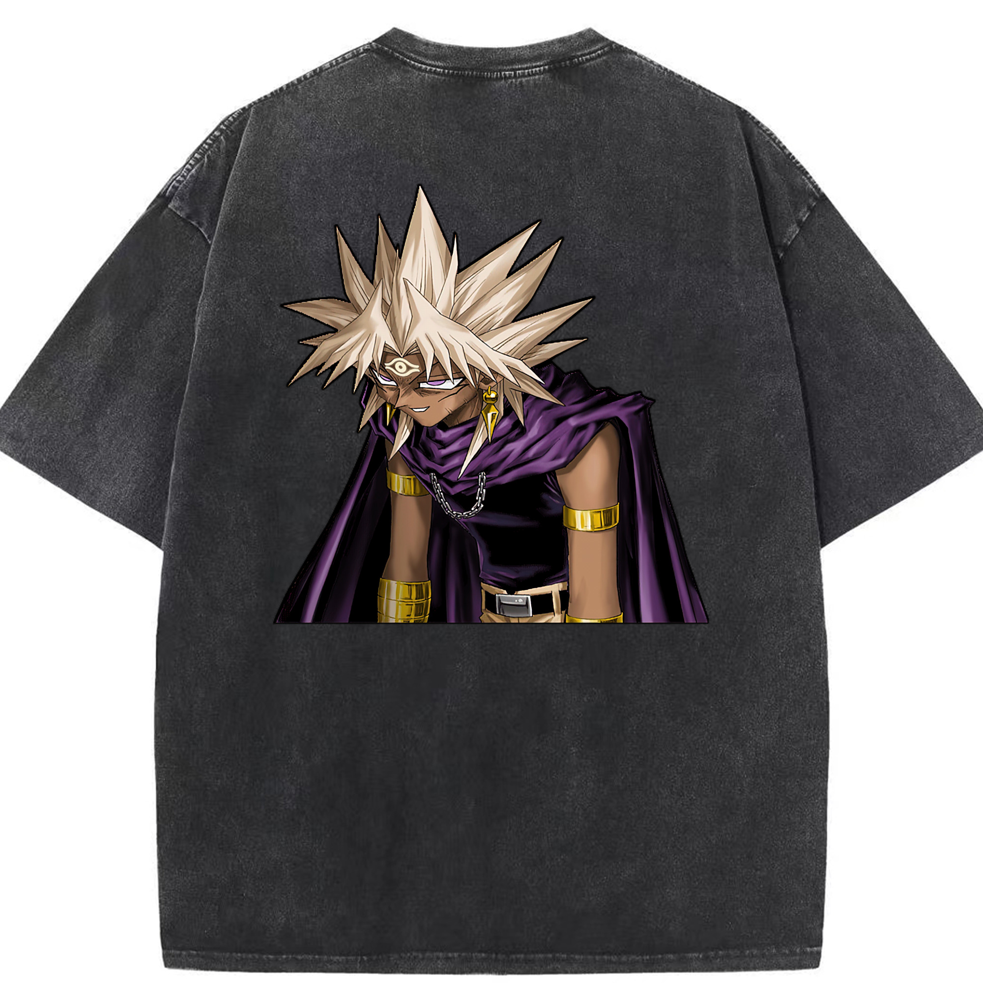 （画像用） 遊☆戯☆王 Yu-Gi-Oh! 綿100% ヴィンテージ風 半袖Tシャツ（背面プリント）