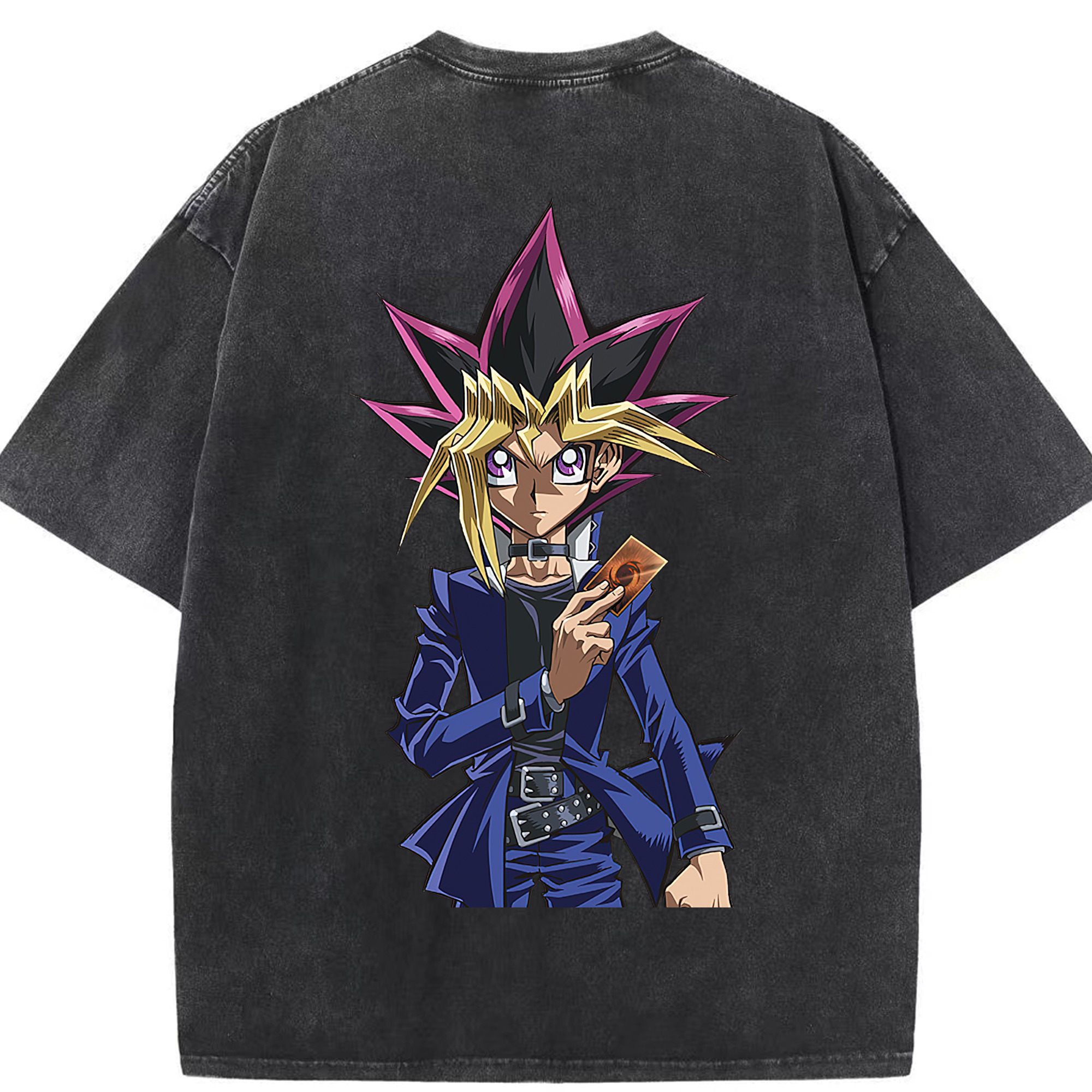 （画像用） 遊☆戯☆王 Yu-Gi-Oh! 綿100% ヴィンテージ風 半袖Tシャツ（背面プリント）