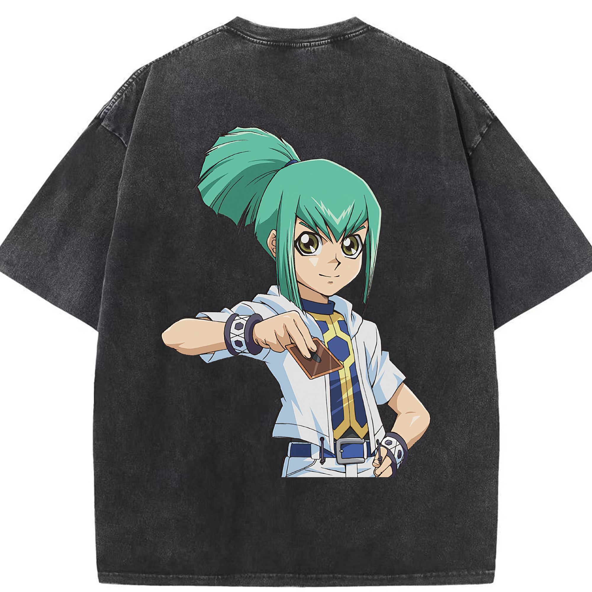 （画像用） 遊☆戯☆王 Yu-Gi-Oh! 綿100% ヴィンテージ風 半袖Tシャツ（背面プリント）