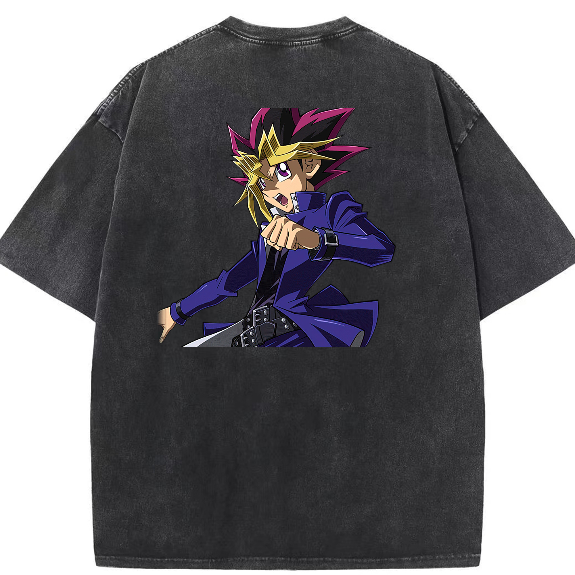 （画像用） 遊☆戯☆王 Yu-Gi-Oh! 綿100% ヴィンテージ風 半袖Tシャツ（背面プリント）