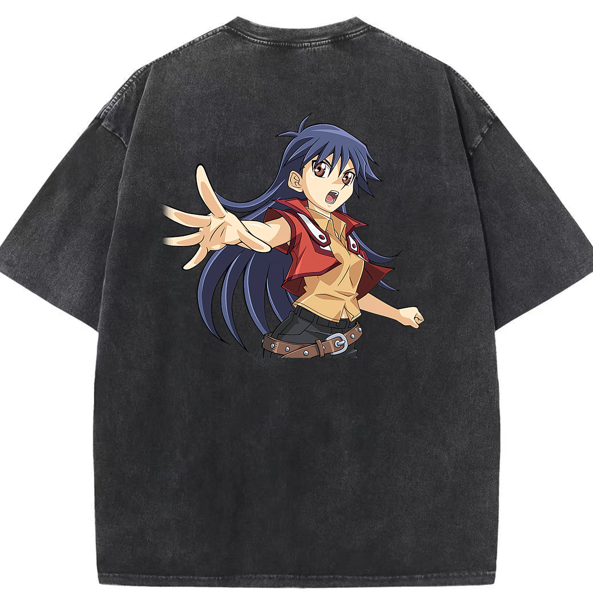 （画像用） 遊☆戯☆王 Yu-Gi-Oh! 綿100% ヴィンテージ風 半袖Tシャツ（背面プリント）