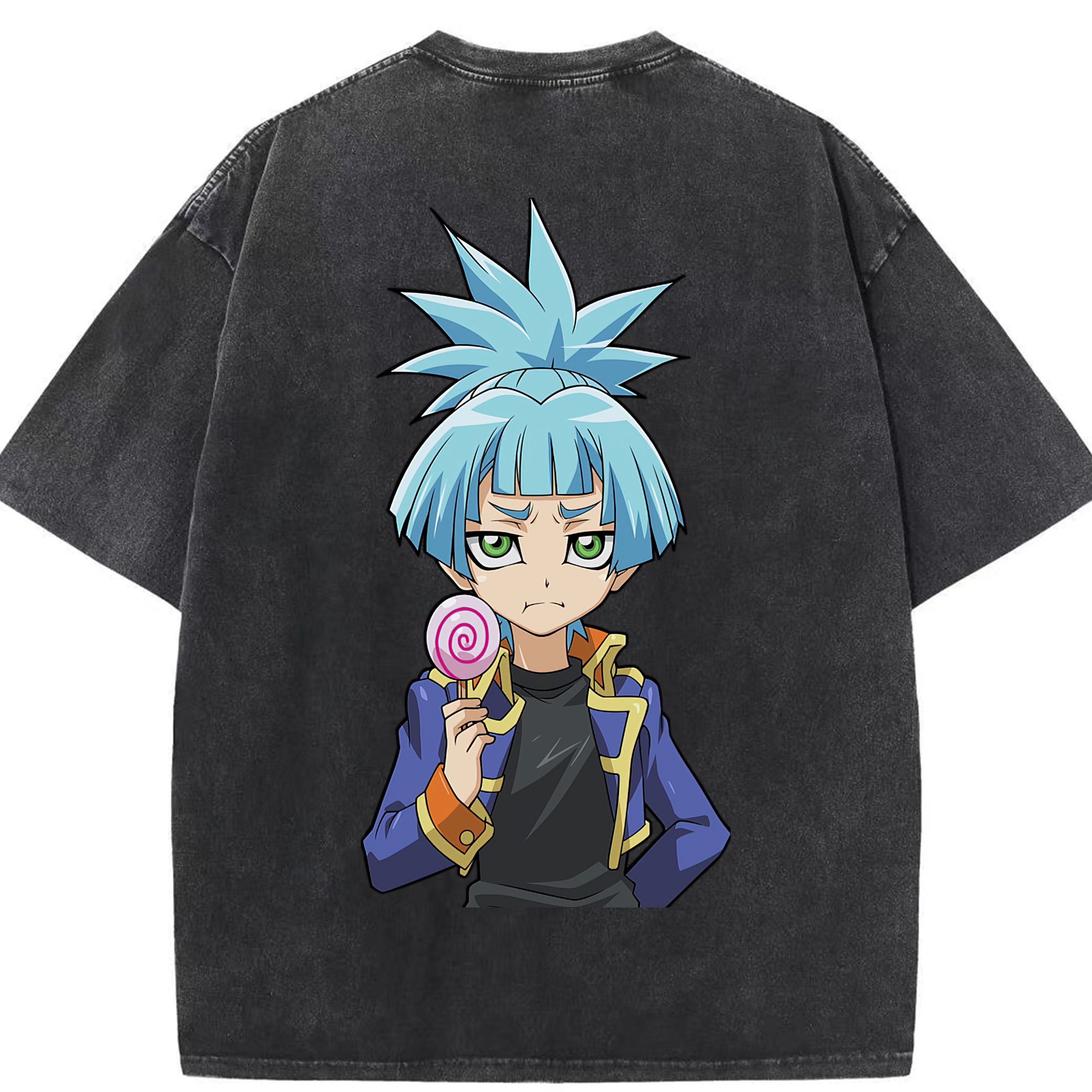 （画像用） 遊☆戯☆王 Yu-Gi-Oh! 綿100% ヴィンテージ風 半袖Tシャツ（背面プリント）