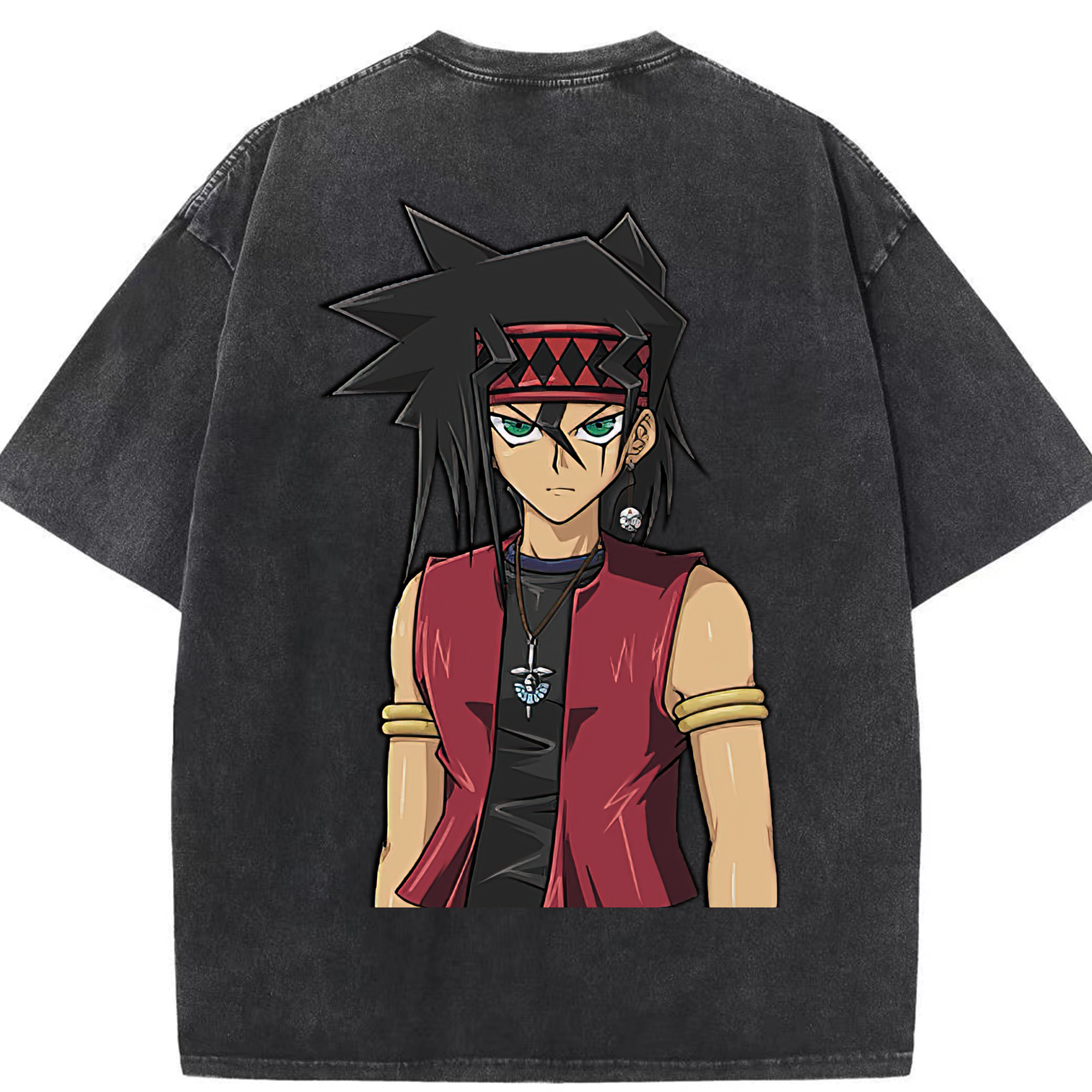 （画像用） 遊☆戯☆王 Yu-Gi-Oh! 綿100% ヴィンテージ風 半袖Tシャツ（背面プリント）