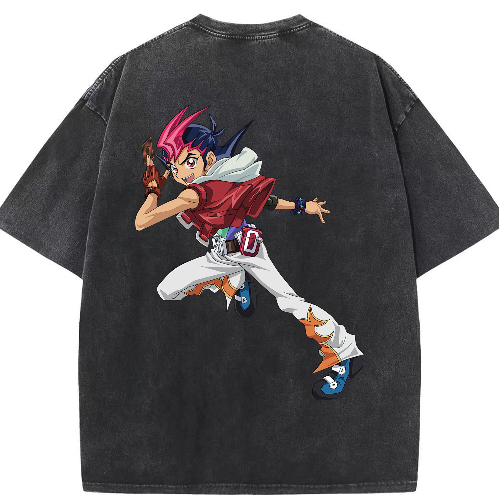 （画像用） 遊☆戯☆王 Yu-Gi-Oh! 綿100% ヴィンテージ風 半袖Tシャツ（背面プリント）