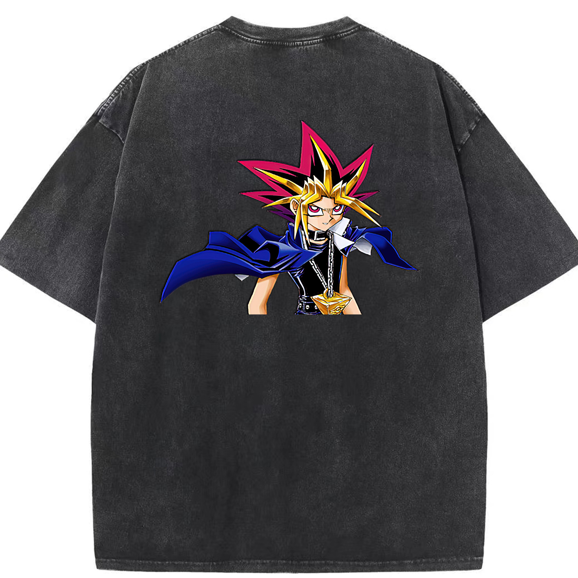 （画像用） 遊☆戯☆王 Yu-Gi-Oh! 綿100% ヴィンテージ風 半袖Tシャツ（背面プリント）