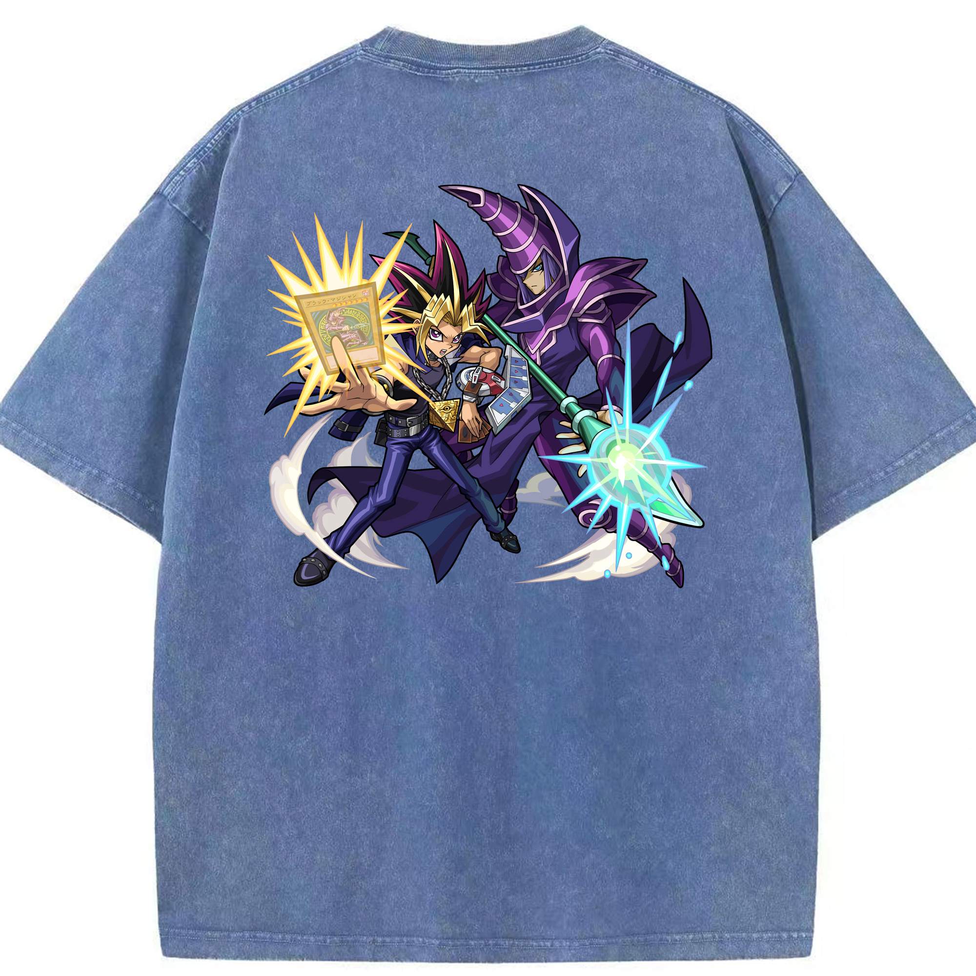 （画像用） 遊☆戯☆王 Yu-Gi-Oh! 綿100% ヴィンテージ風 半袖Tシャツ（背面プリント）