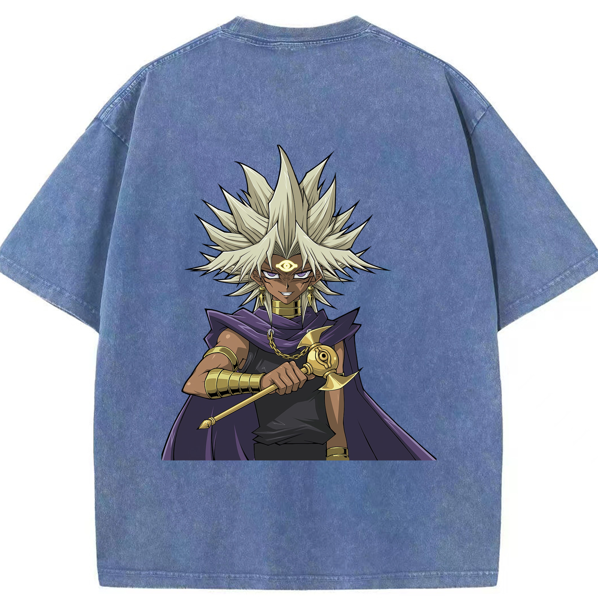 （画像用） 遊☆戯☆王 Yu-Gi-Oh! 綿100% ヴィンテージ風 半袖Tシャツ（背面プリント）