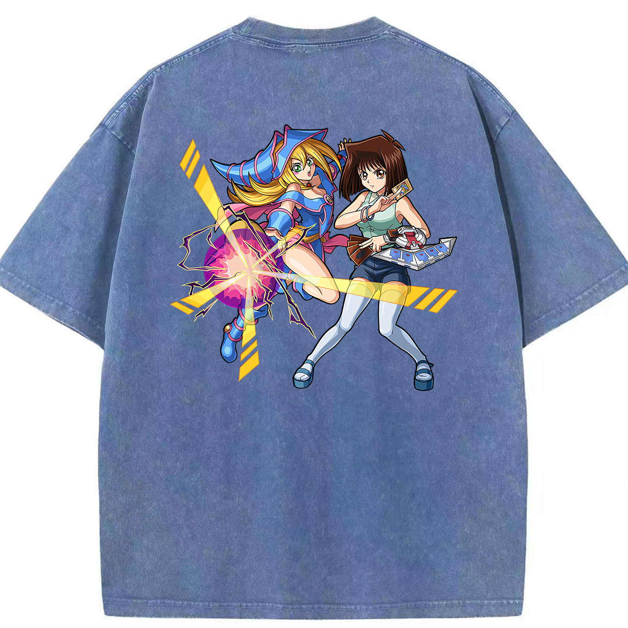 （画像用） 遊☆戯☆王 Yu-Gi-Oh! 綿100% ヴィンテージ風 半袖Tシャツ（背面プリント）