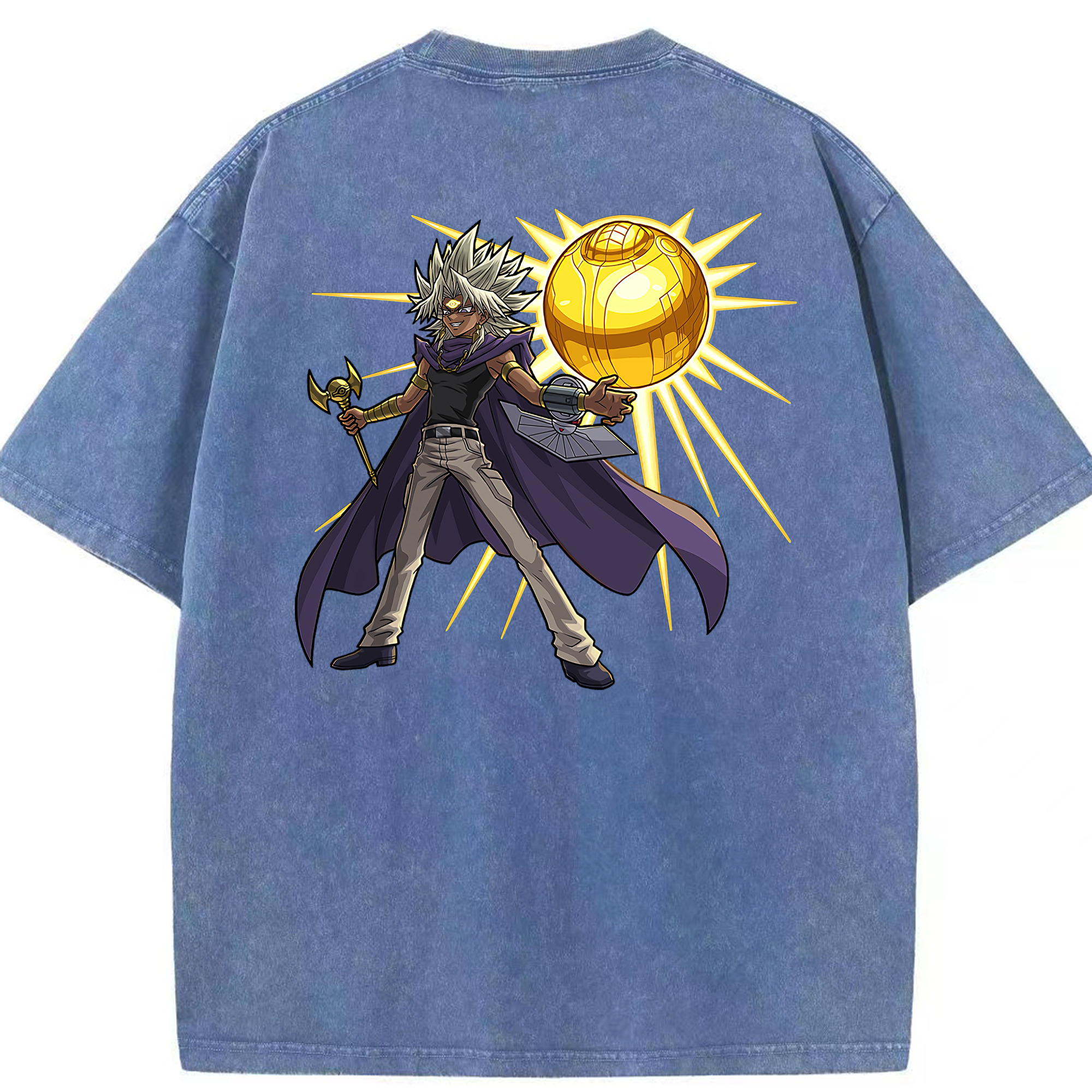 （画像用） 遊☆戯☆王 Yu-Gi-Oh! 綿100% ヴィンテージ風 半袖Tシャツ（背面プリント）