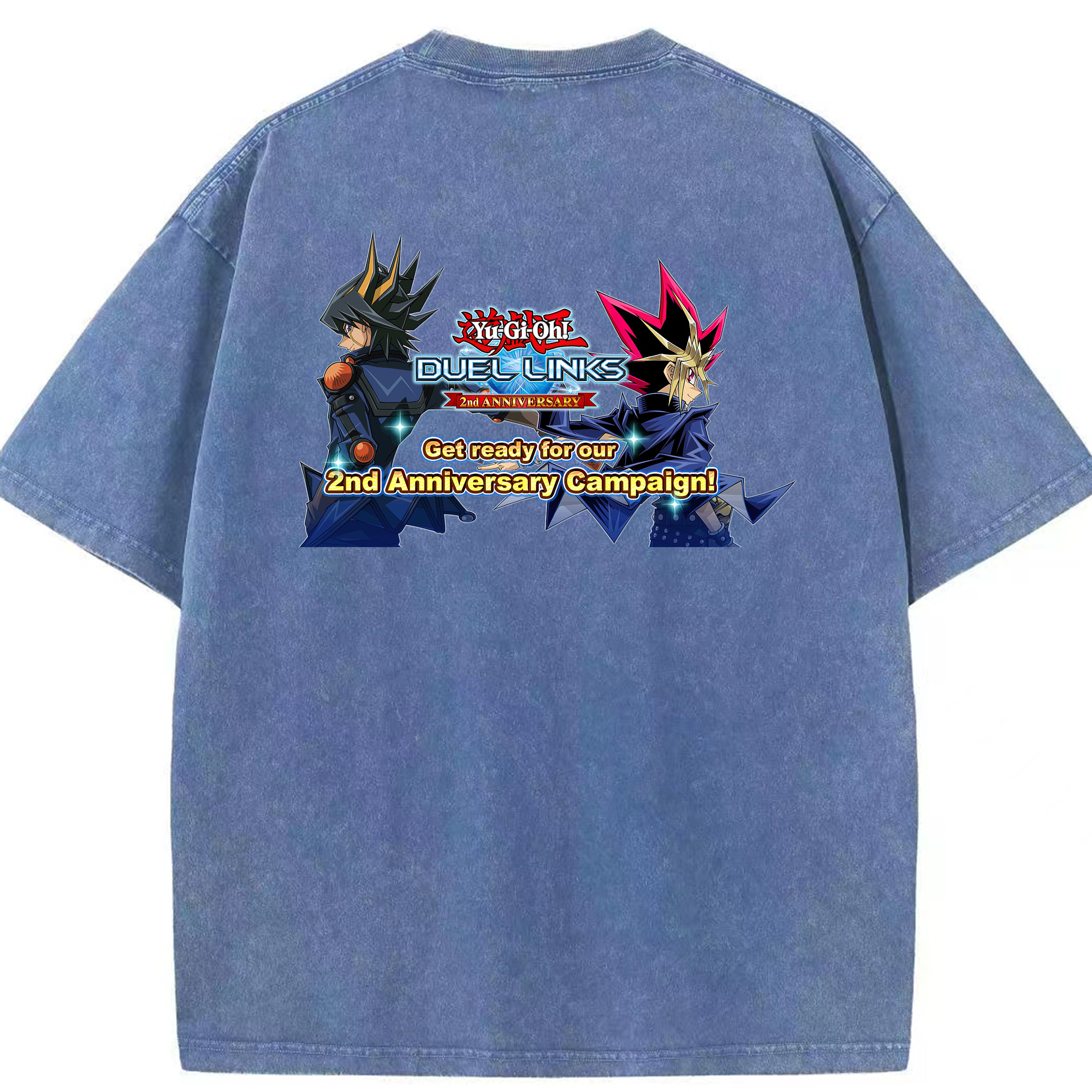 （画像用） 遊☆戯☆王 Yu-Gi-Oh! 綿100% ヴィンテージ風 半袖Tシャツ（背面プリント）